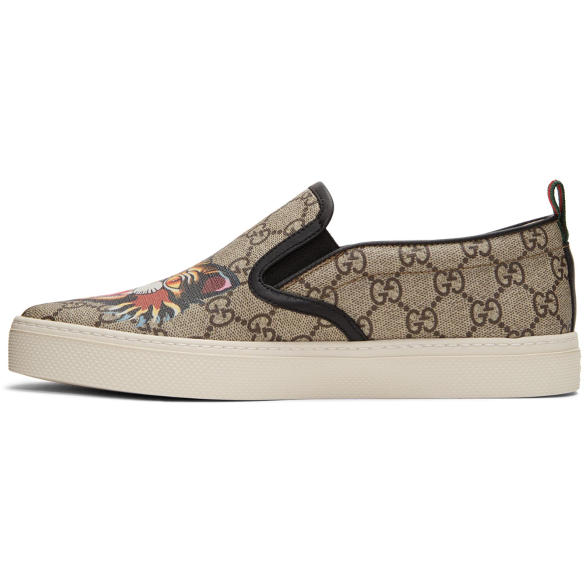 Gucci Beige Gg Supreme Angry Cat Dublin Slip-on Sneakers in Natural for ...