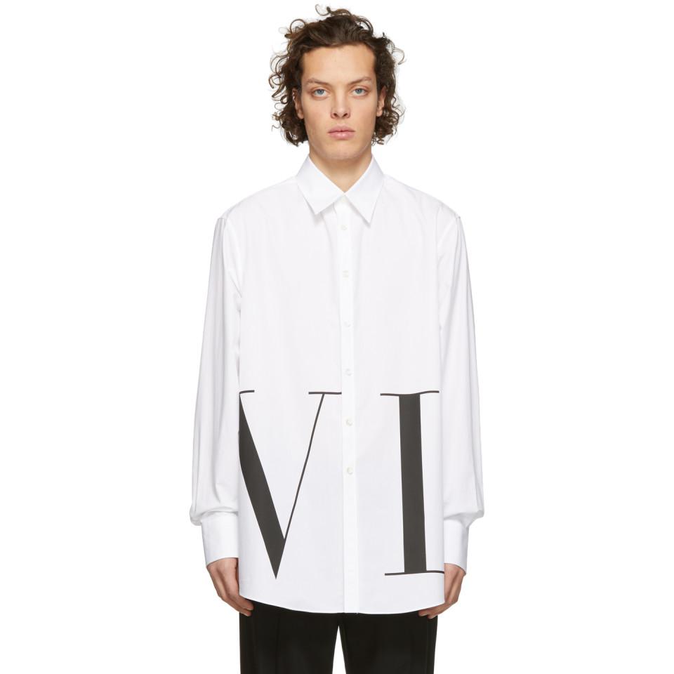 Valentino White Oversized Vltn Shirt in White for Men - Lyst