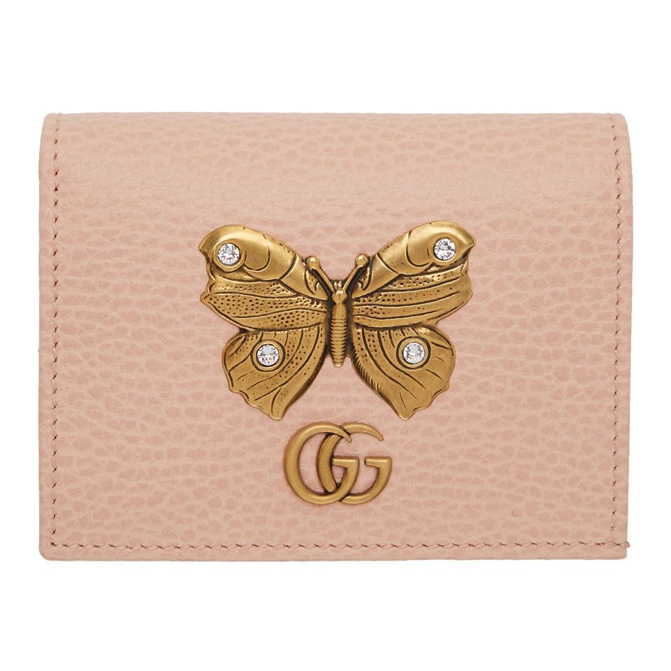 Lyst - Gucci Pink Butterfly Bifold Wallet in Pink