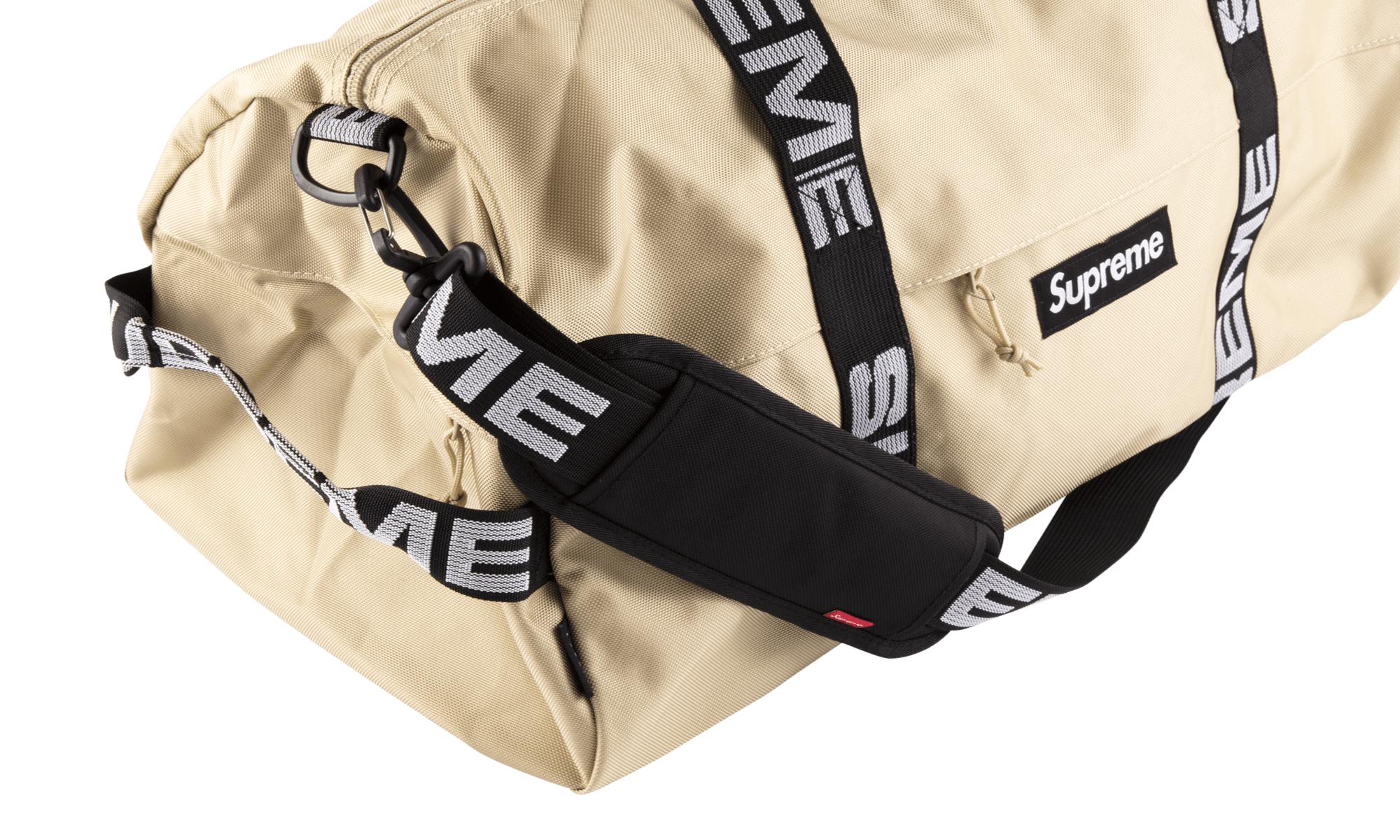 supreme tan duffle bag