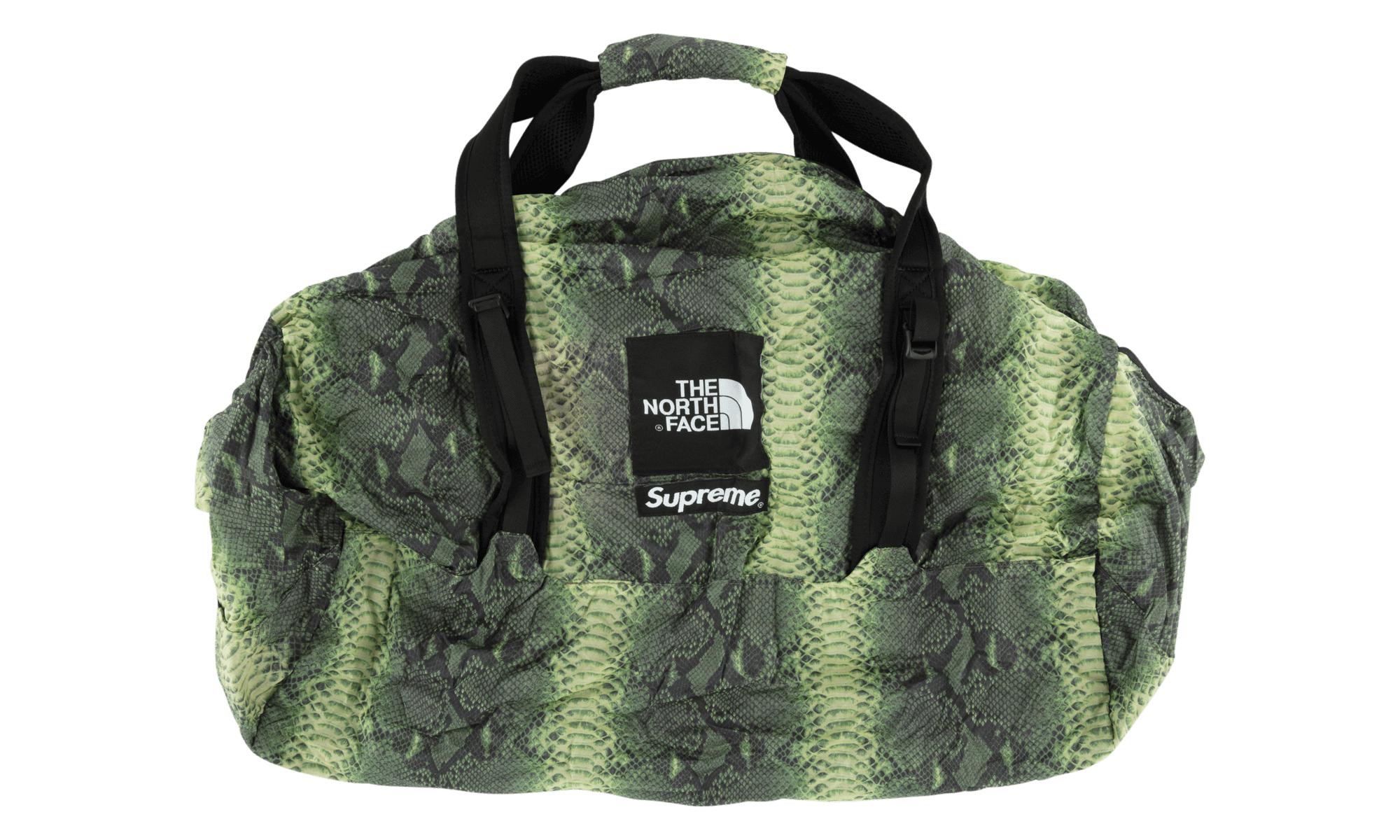 supreme the north face snakeskin flyweight duffle bag