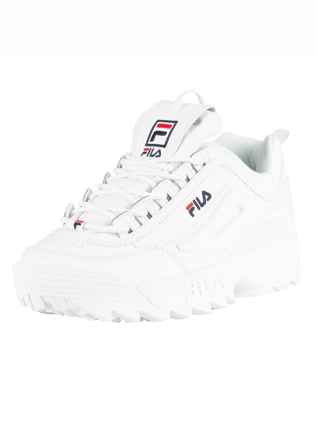 fila disruptor white navy red