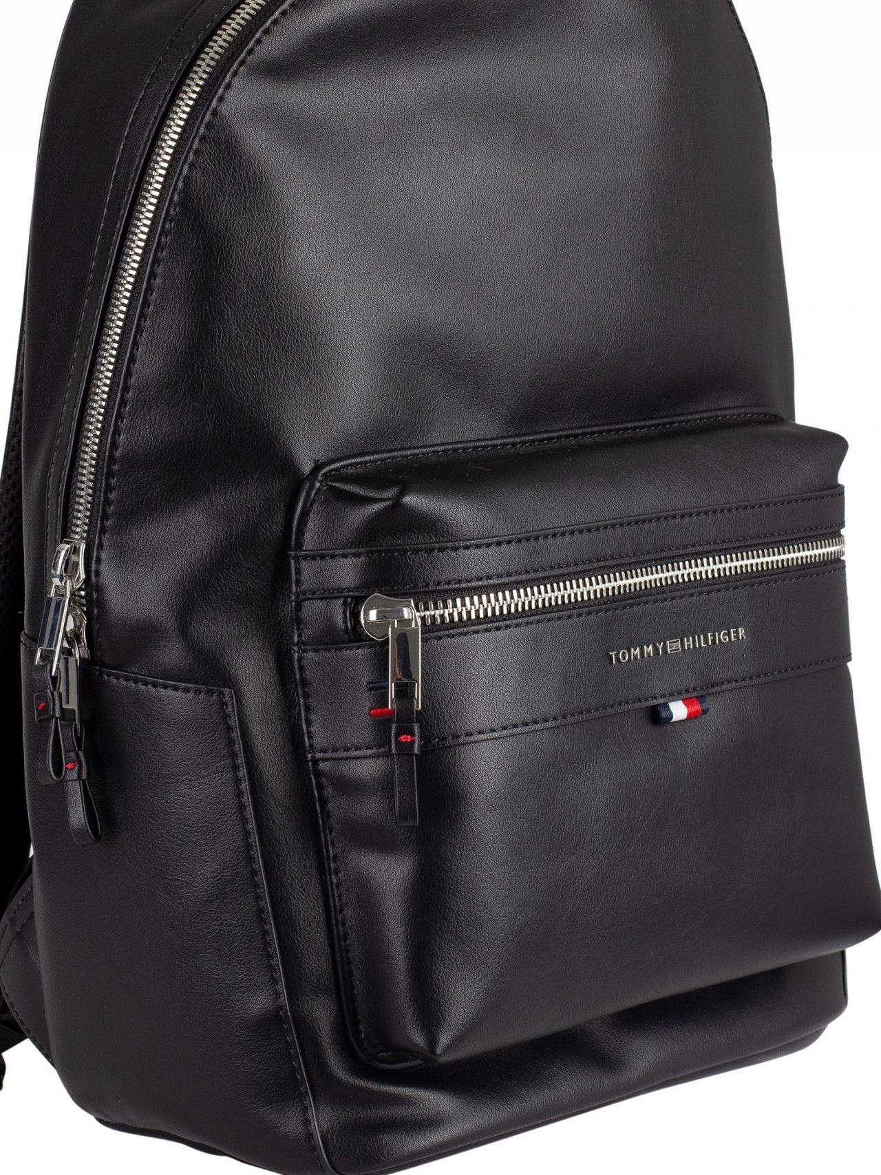 mens leather backpack tommy hilfiger