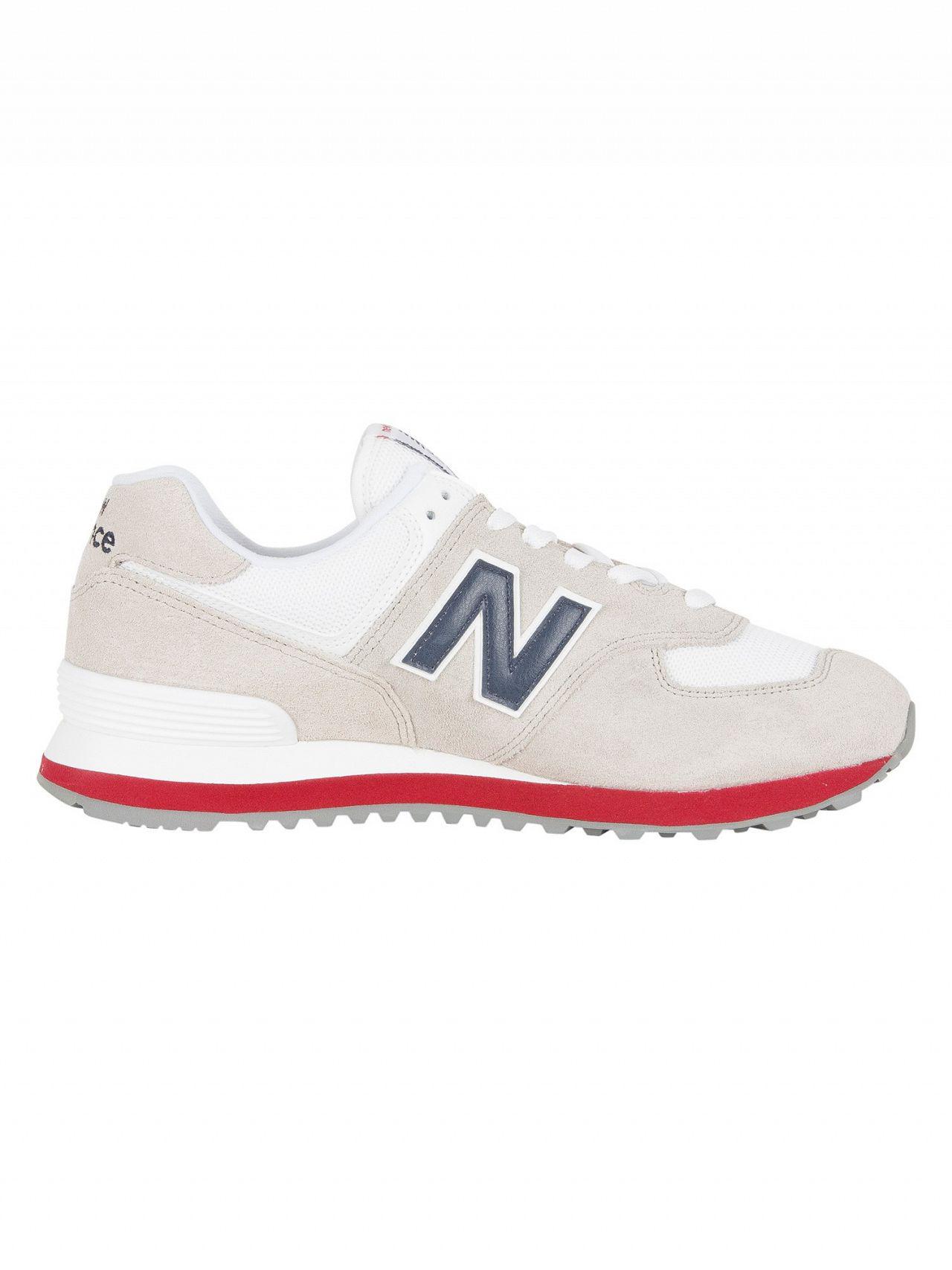 New Balance Beige 574 Suede Trainers in Natural for Men - Lyst
