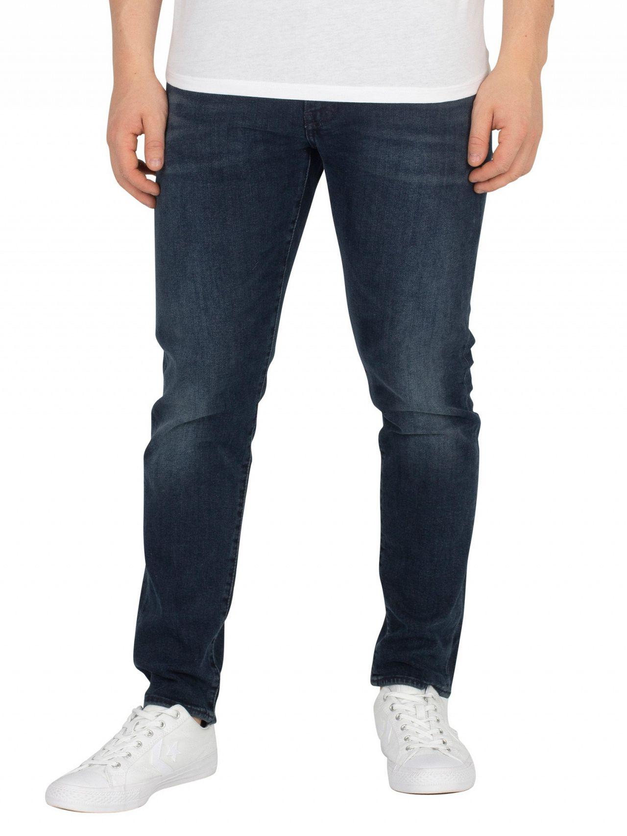 levi's slim men's dark blue jeans