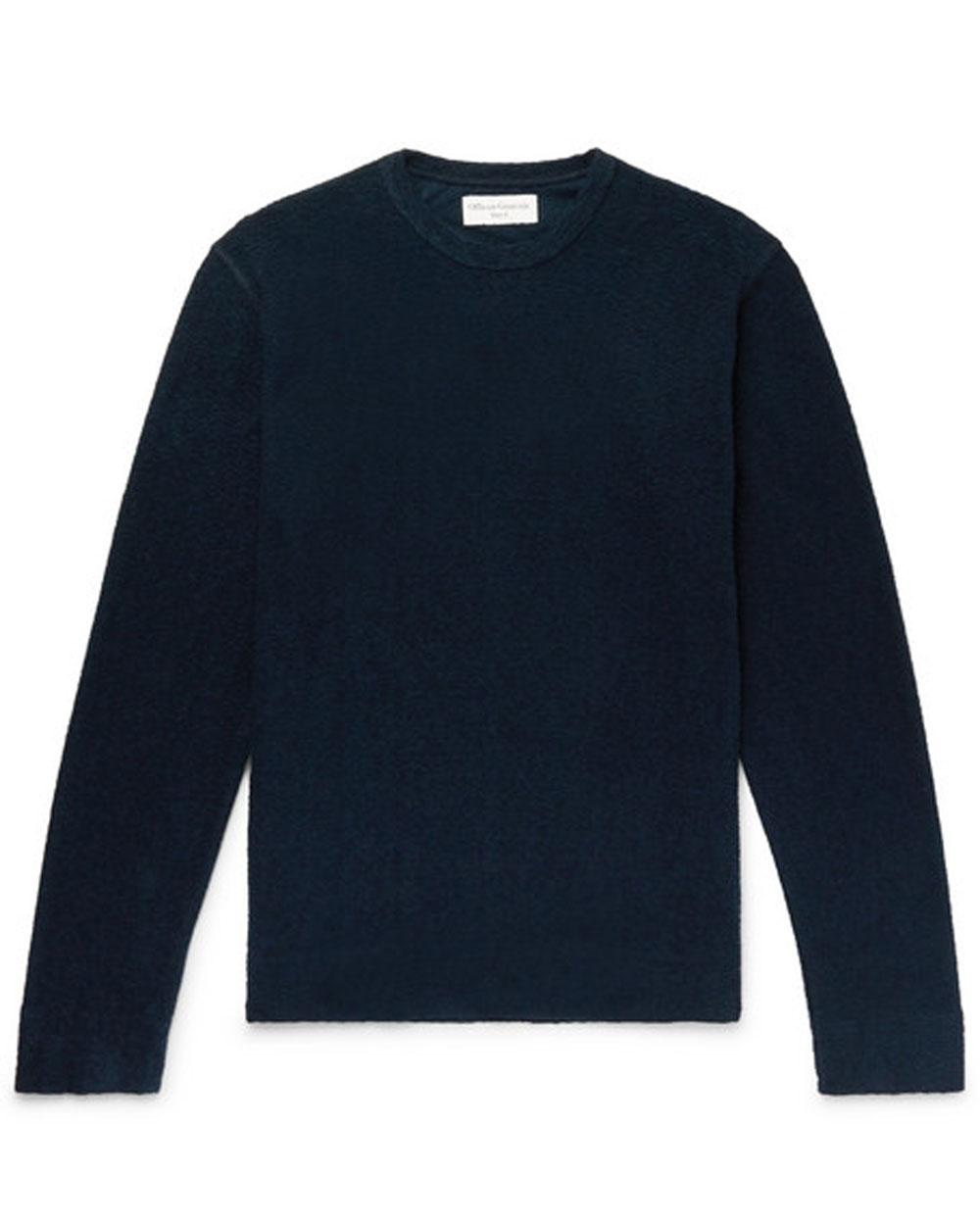 Download Officine Generale Crew Neck Terry Knit in Black for Men - Lyst