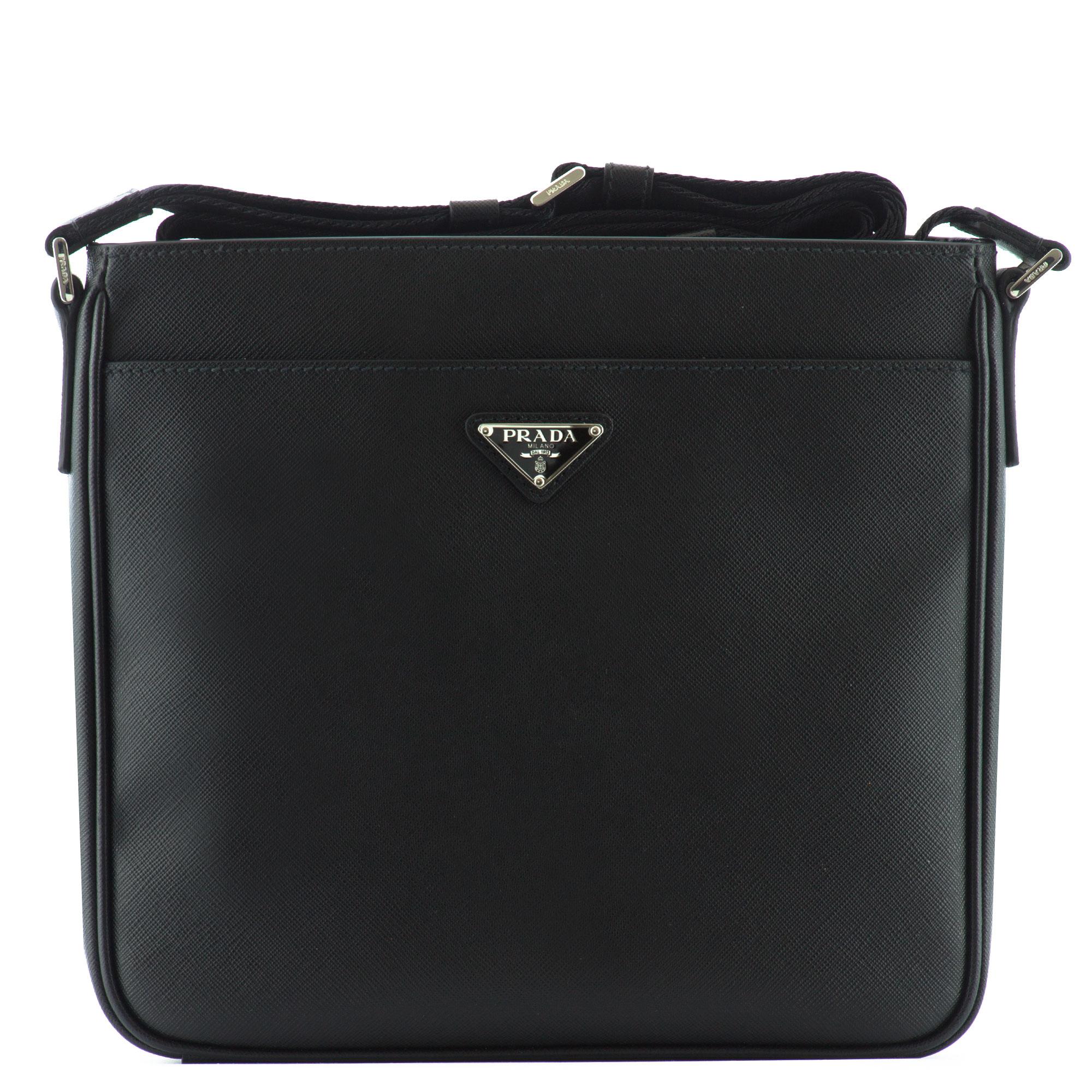 Lyst - Prada Saffiano Leather Shoulder Bag in Black for Men