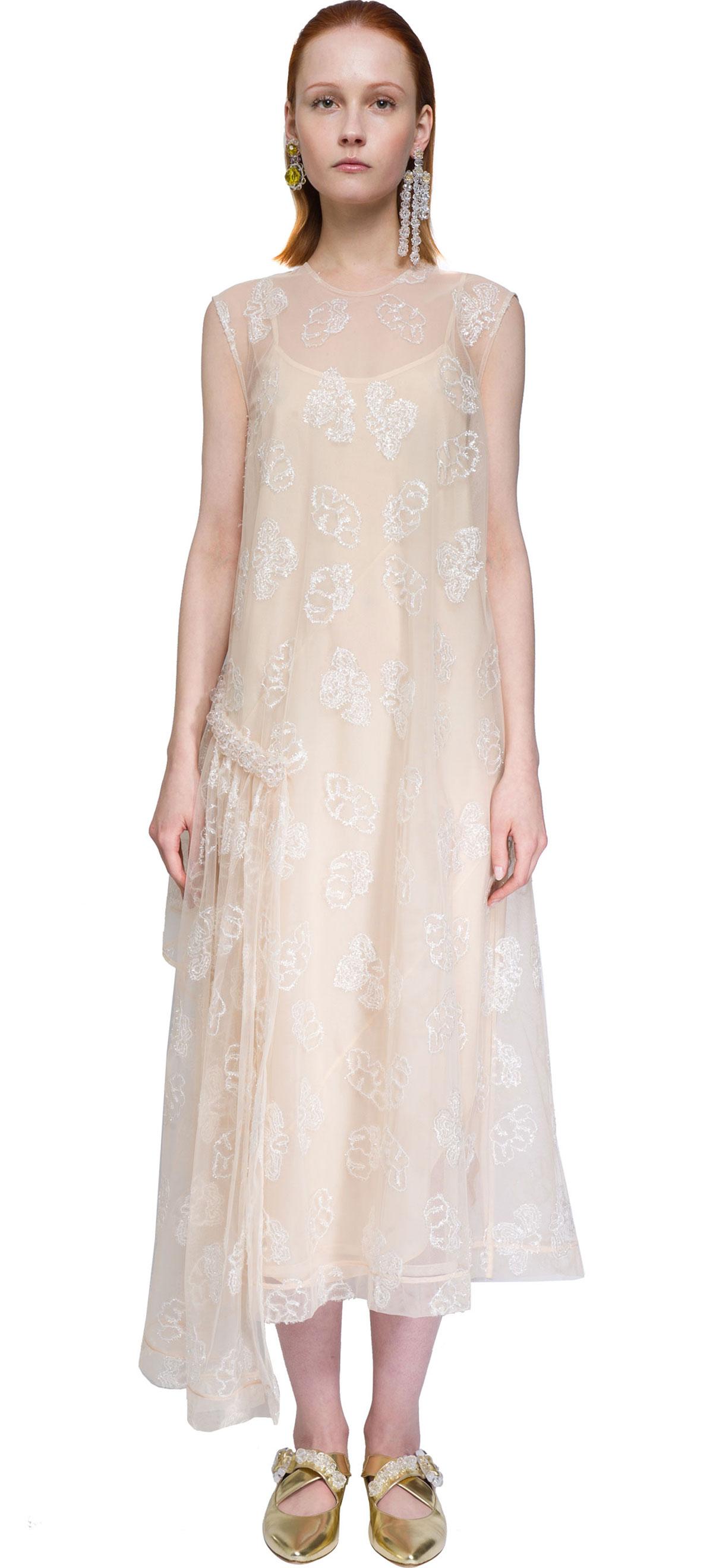 Simone rocha Embroidered Tulle Dress | Lyst