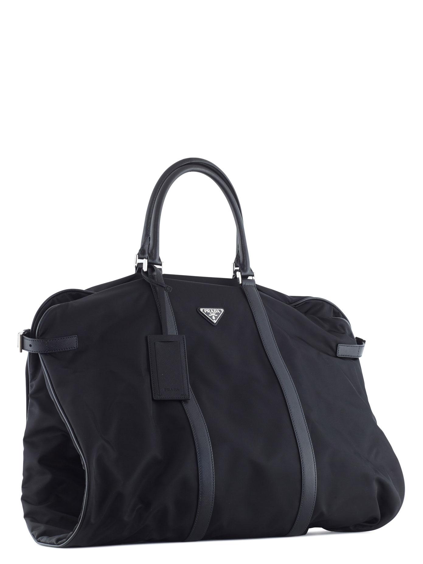 prada nylon bag with leather strap