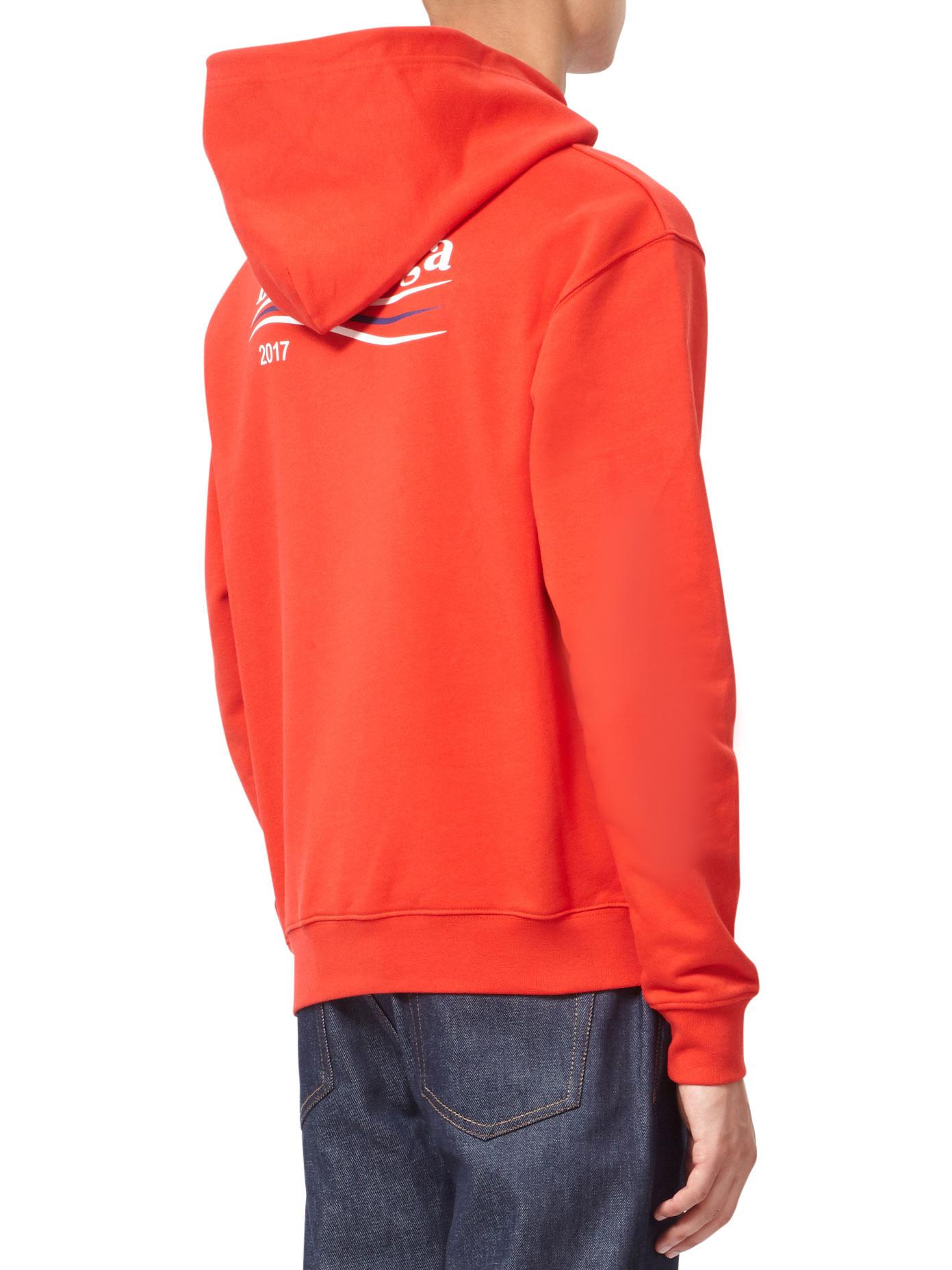 balenciaga hoodie black and red