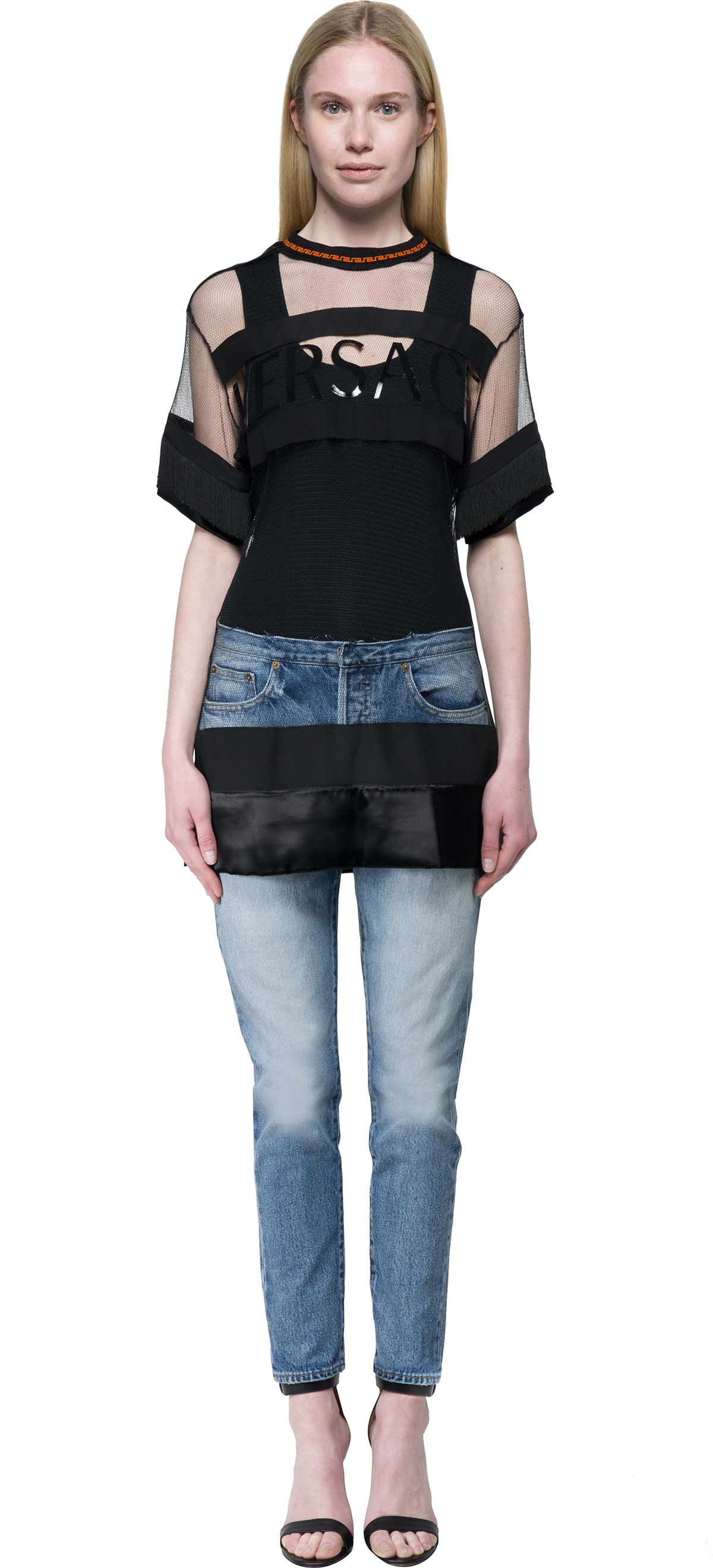 Lyst - Versace Jeans Roll Neck Logo Top in Black