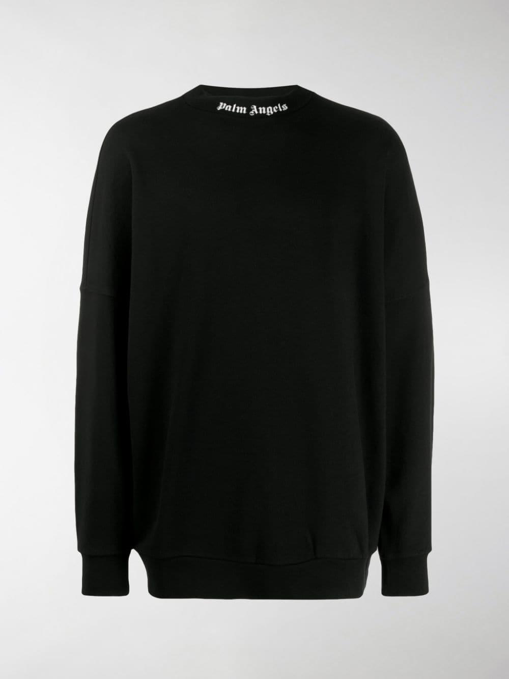 Palm Angels Mock Neck Logo Sweatshirt in Black for Men - Lyst