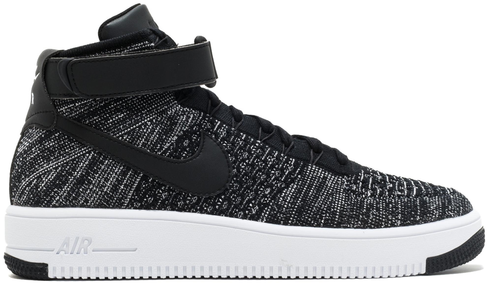 Nike Air Force 1 Ultra Flyknit Mid Oreo in Black/Black-White (Black ...