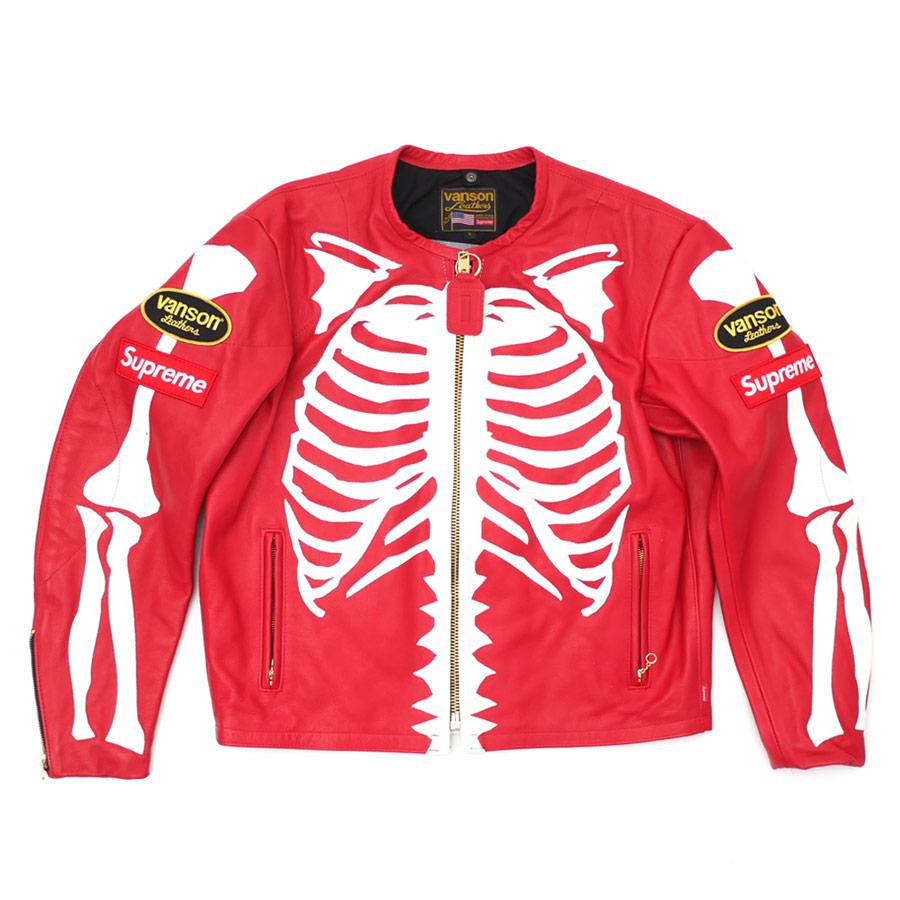 Lyst Supreme Vanson Leather Bones Jacket Red In For Men