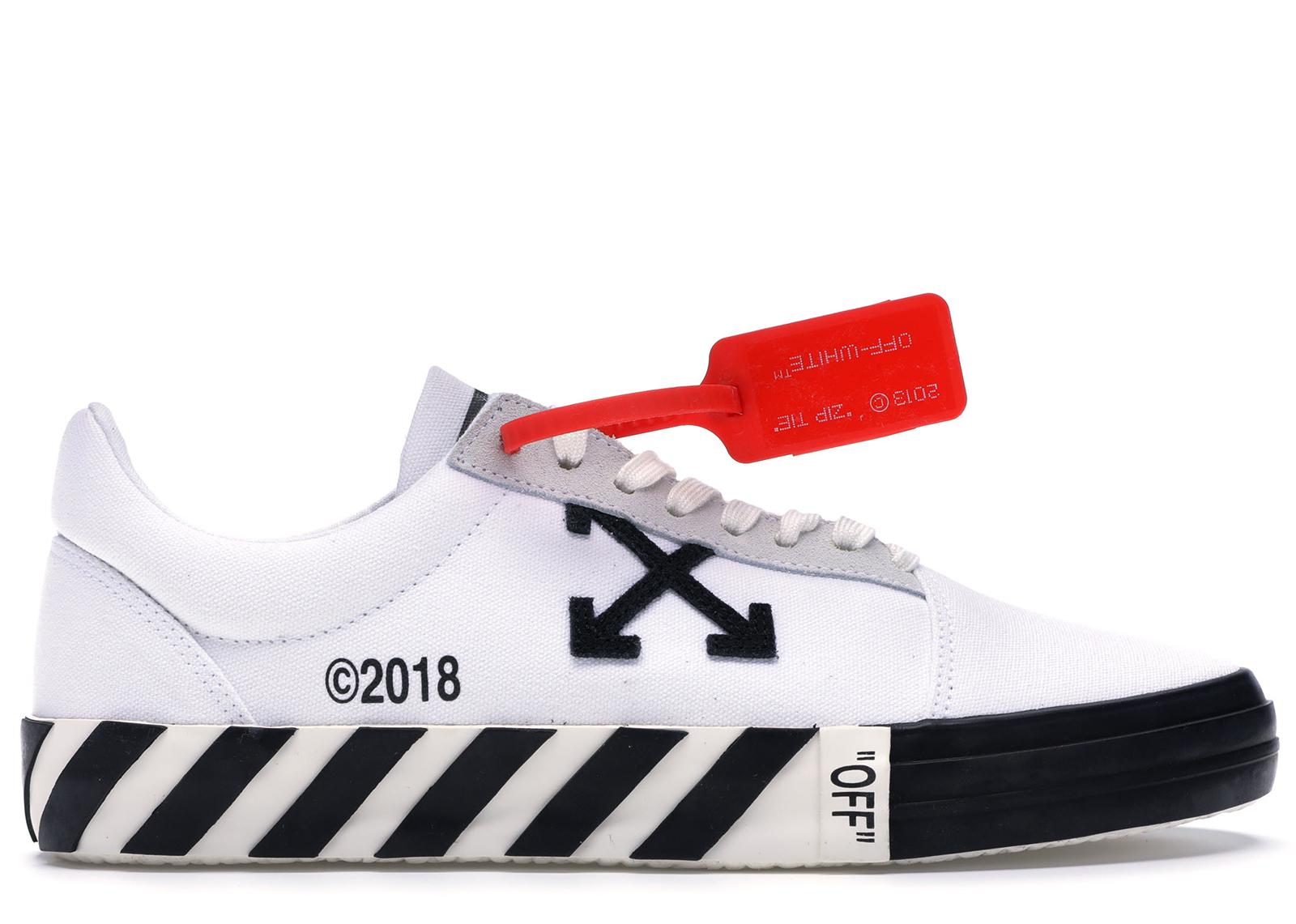 Off-White c/o Virgil Abloh Vulcan Low Leather Trainers in White/Black ...