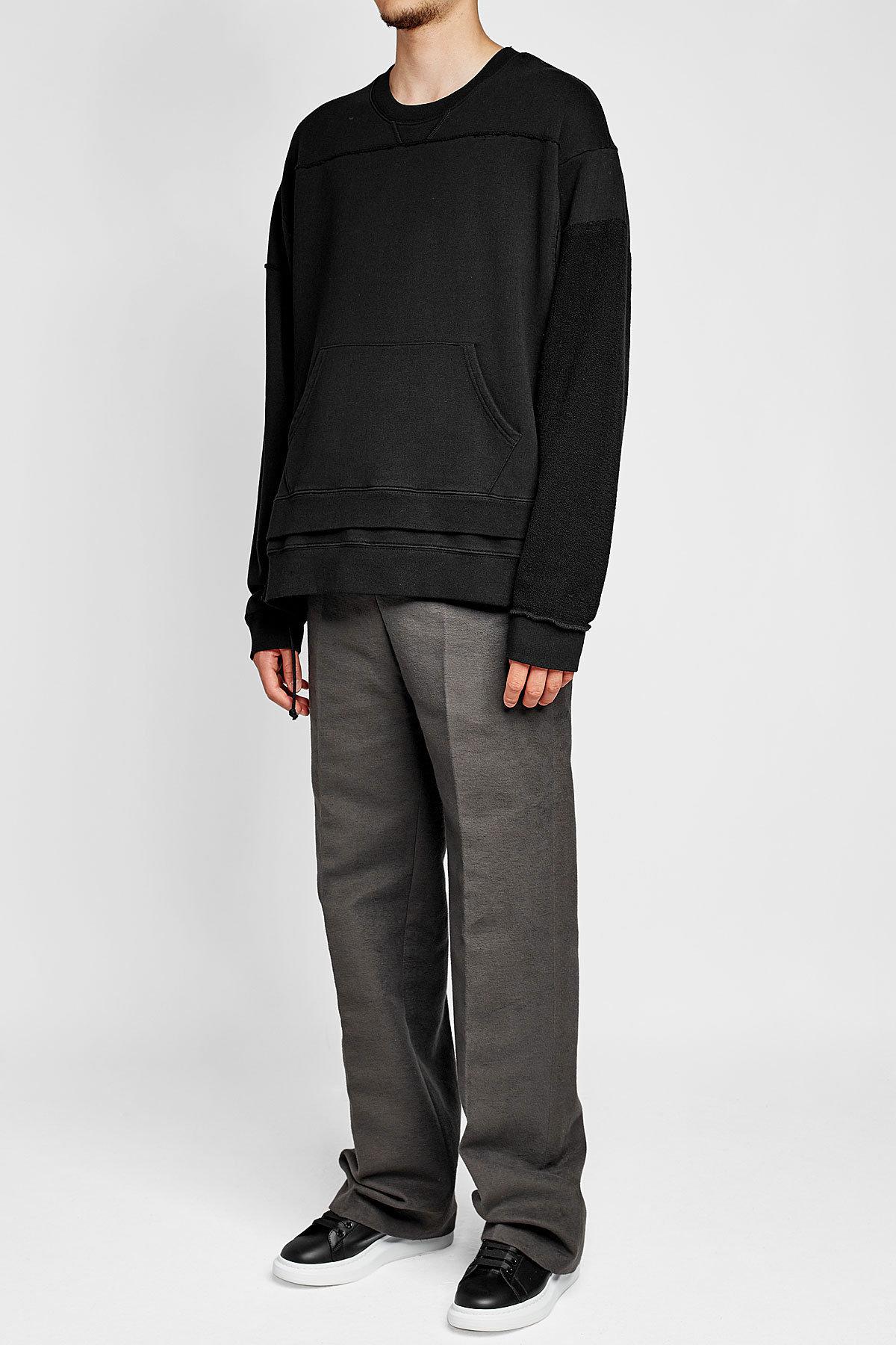Lyst - Maison Margiela Cotton Patchwork Sweatshirt in Black for Men