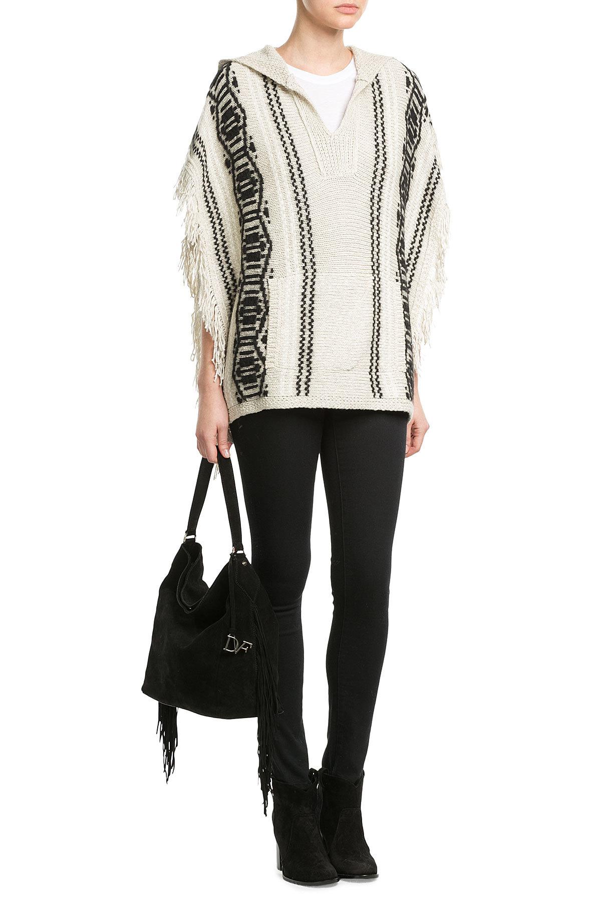 Ethno Pattern White | closed poncho with ethno pattern in white lyst Ethno Pattern White | closed poncho with ethno pattern in white lyst