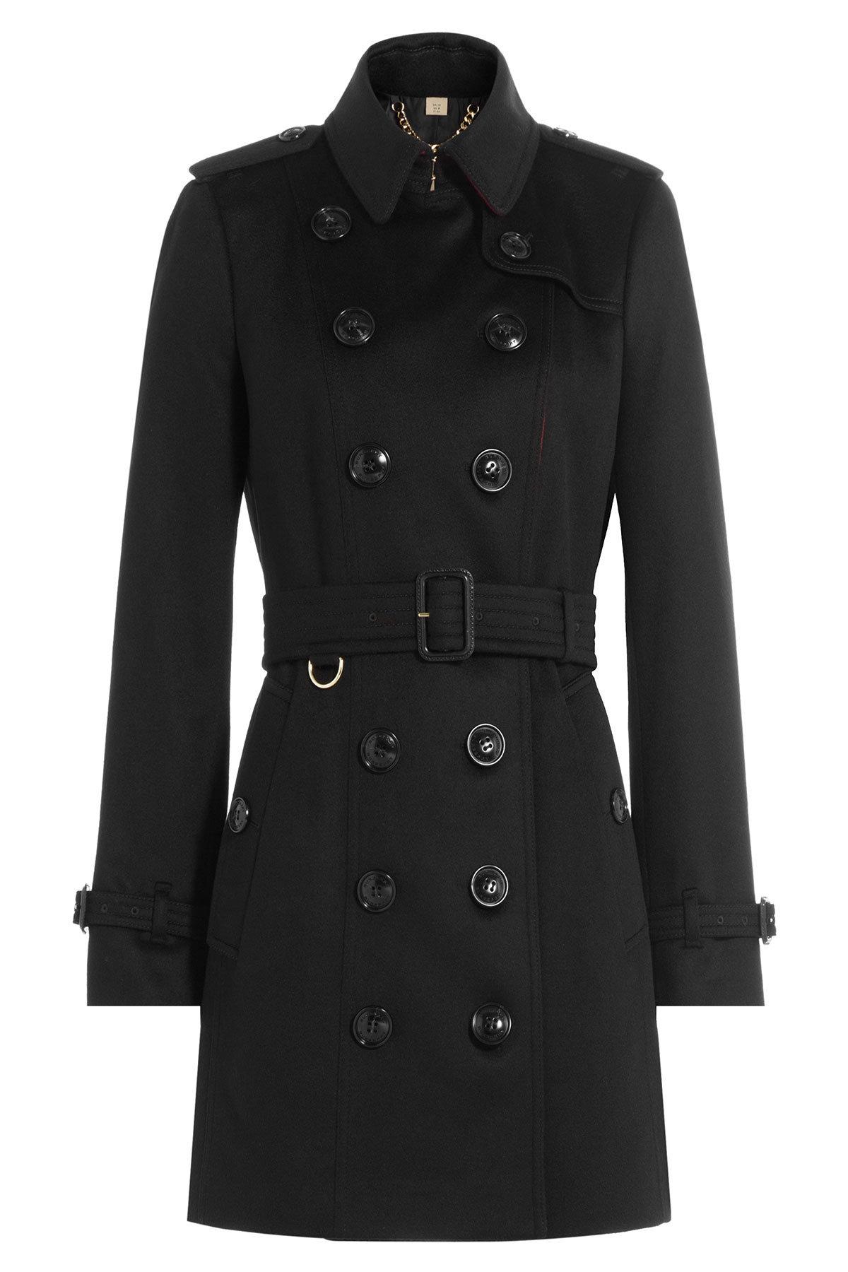 burberry black trench womens