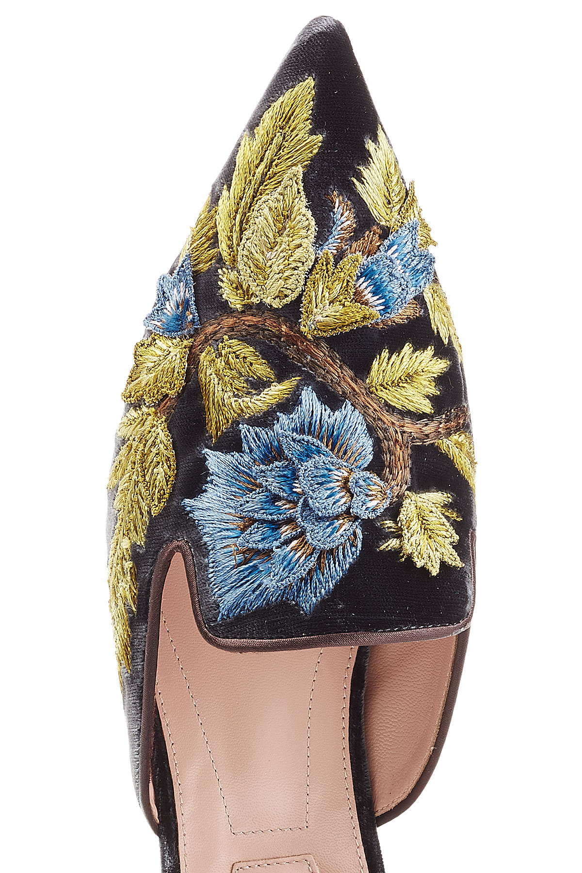 alberta ferretti embroidered mules