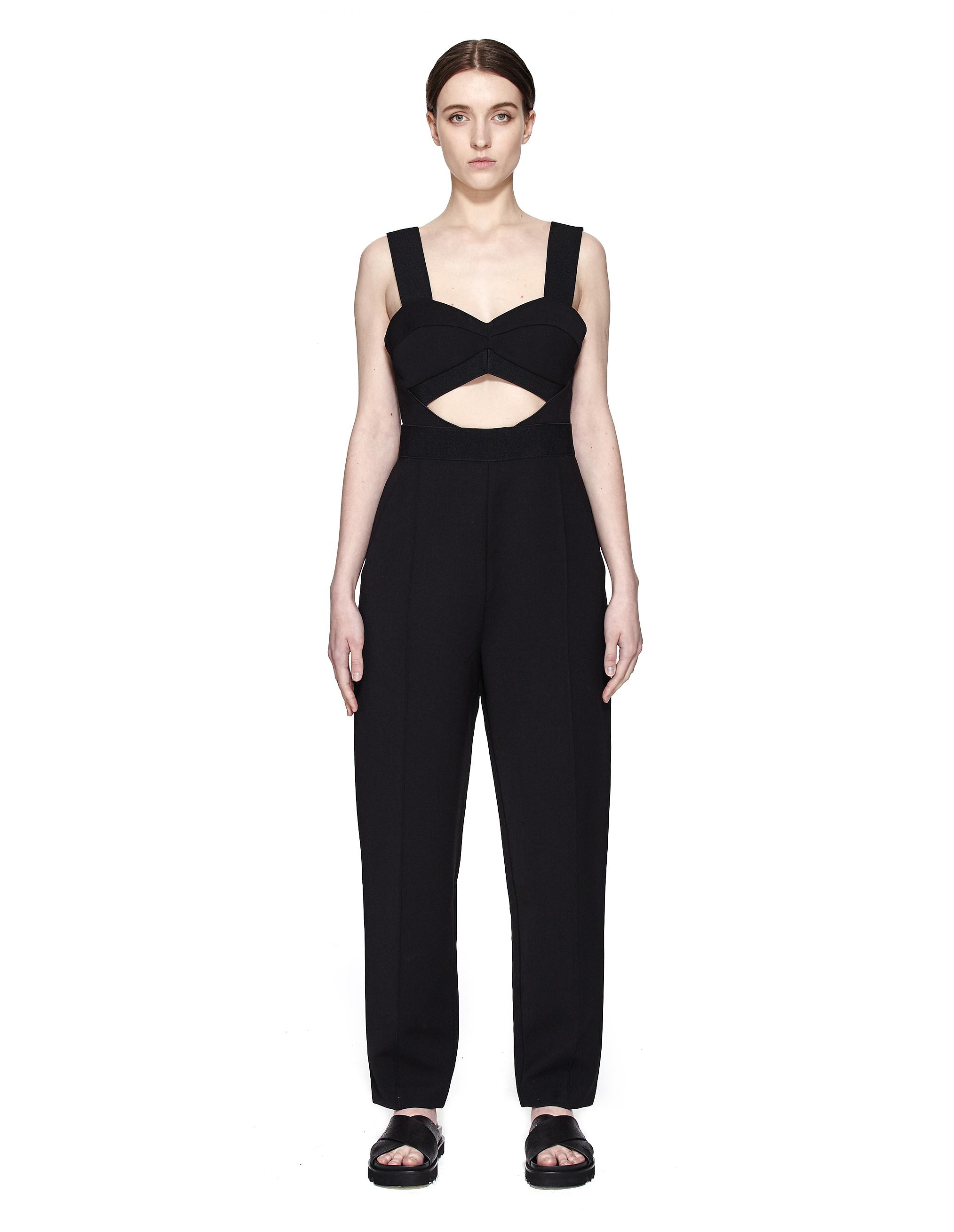 womens black polyester jumpsuit