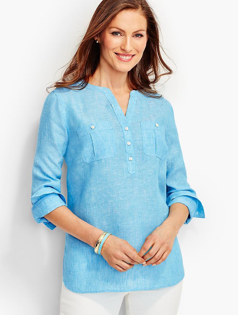 linen camp shirt talbots
