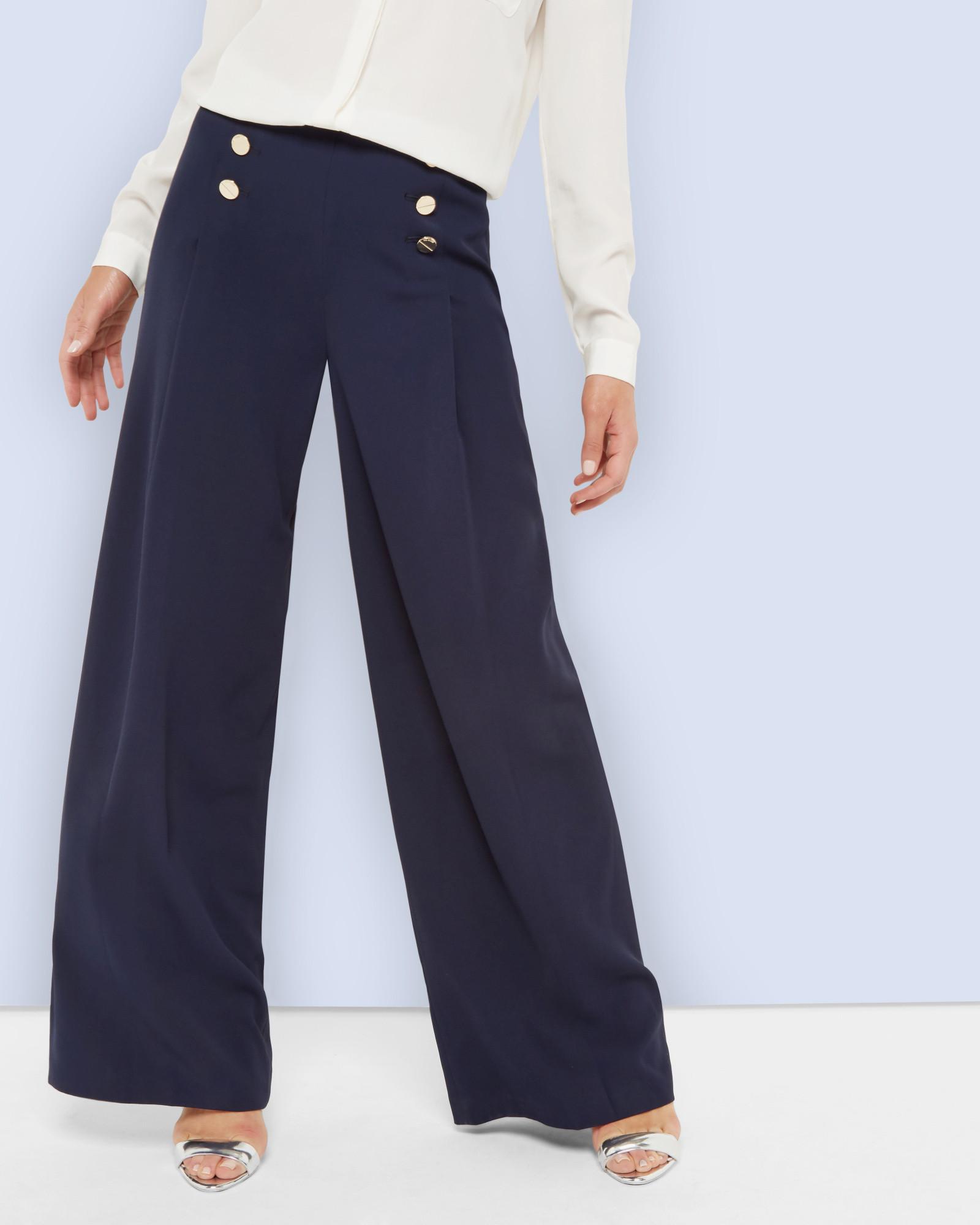 Ted Baker Wide Leg Sailor Trousers in Blue - Lyst