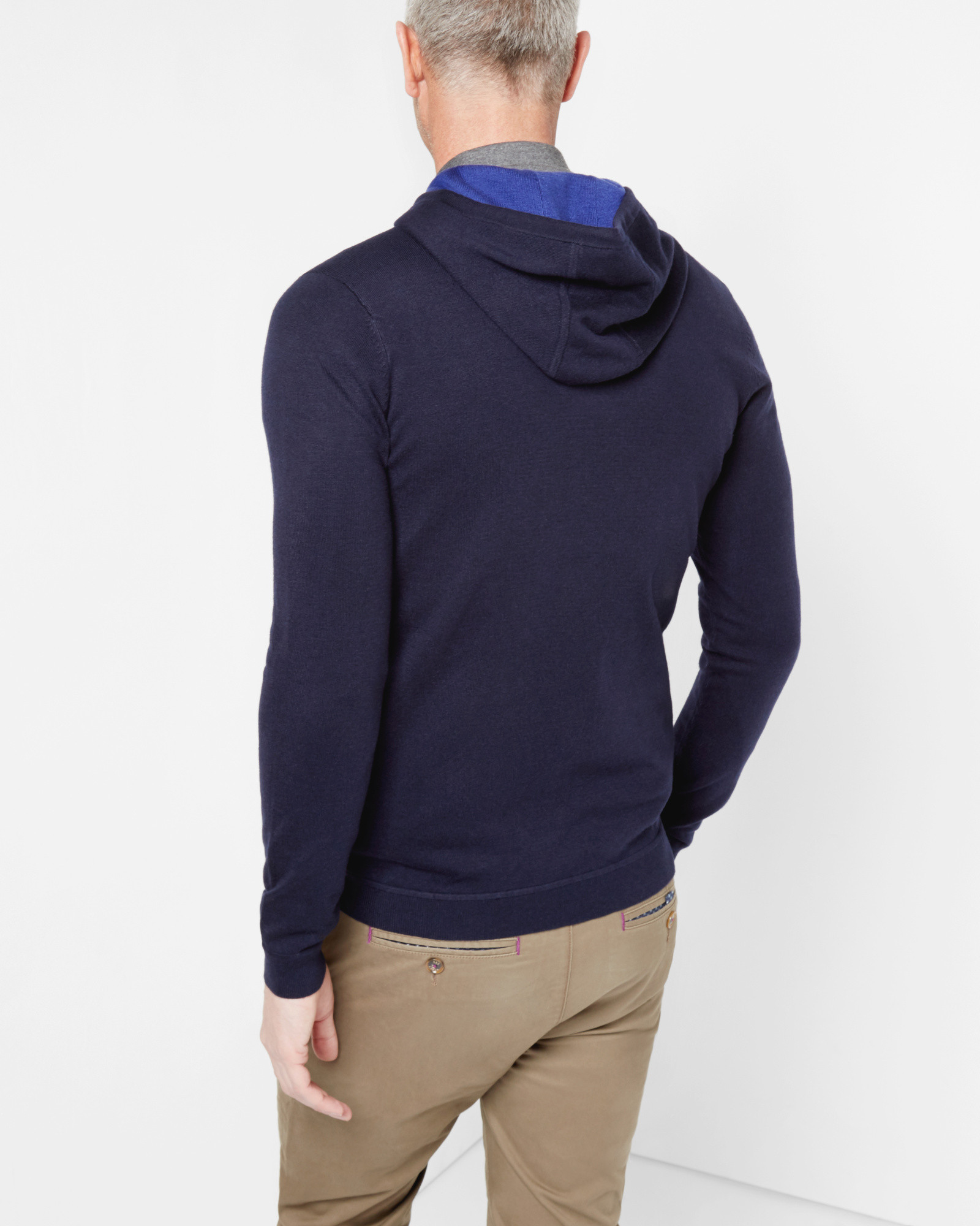 Ted baker Textured Hoodie in Blue for Men | Lyst