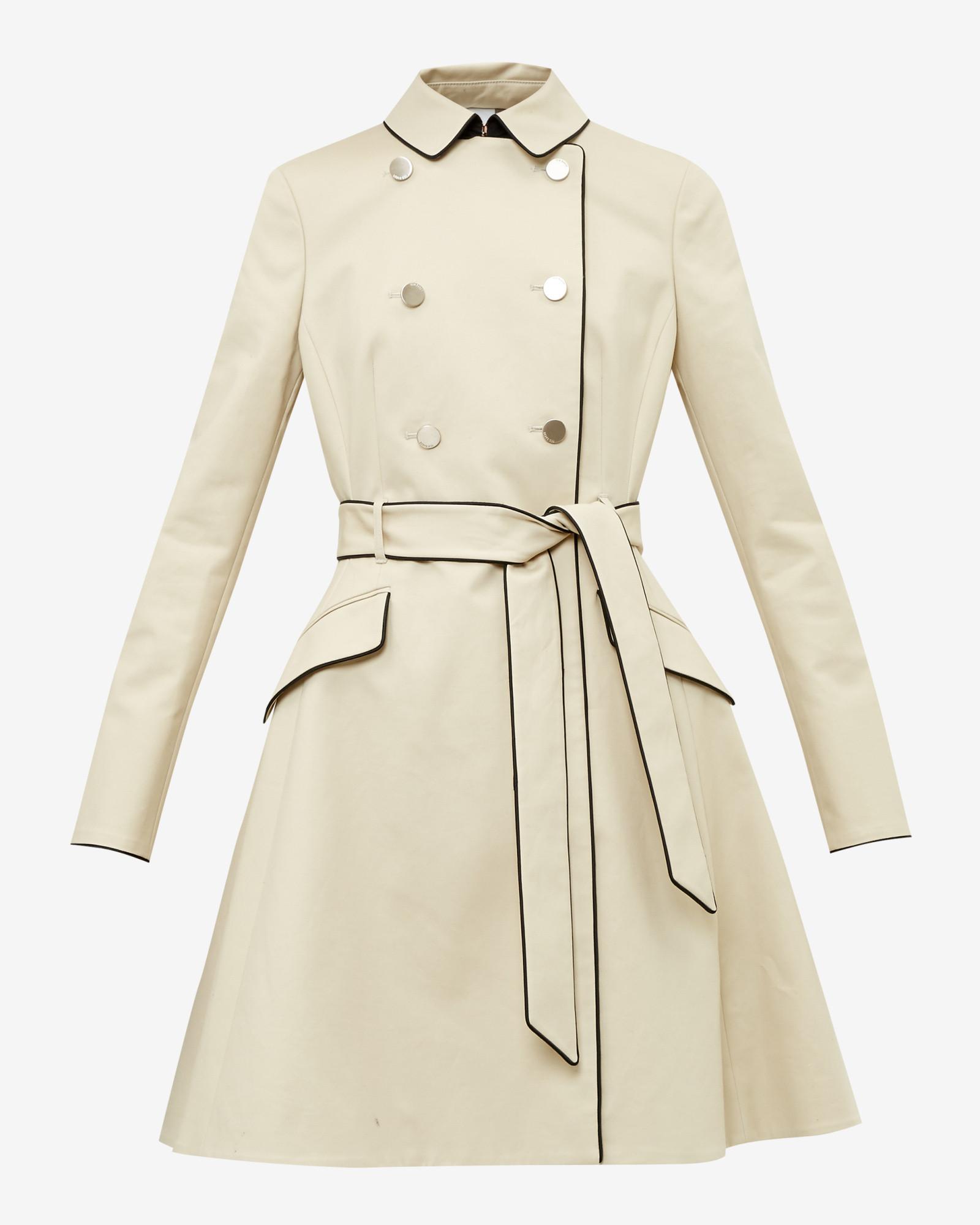 Ted Baker Cotton Double Breasted Trench Coat in Taupe (Natural) - Lyst