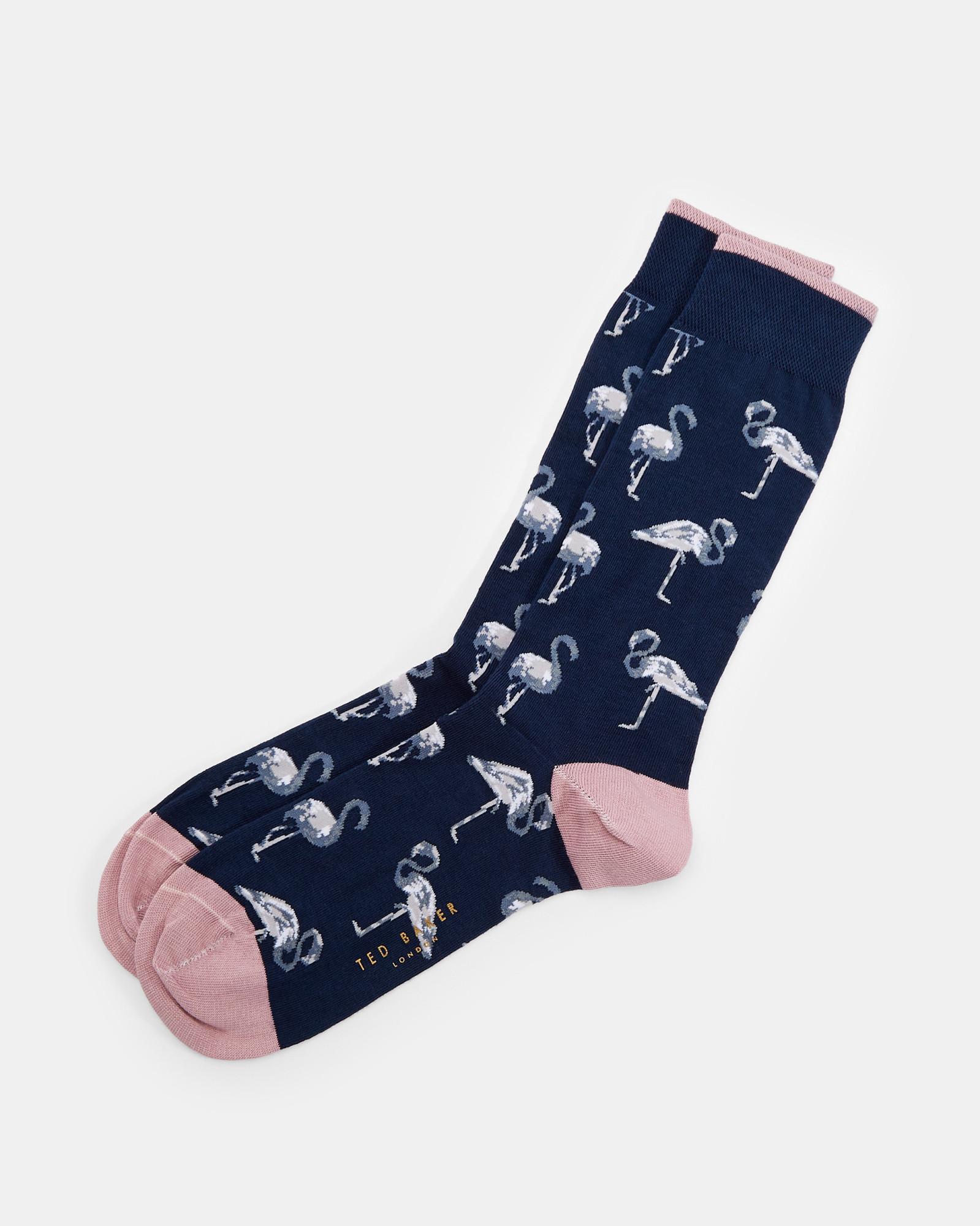 Lyst - Ted Baker Flamingo Print Cotton Socks in Blue for Men