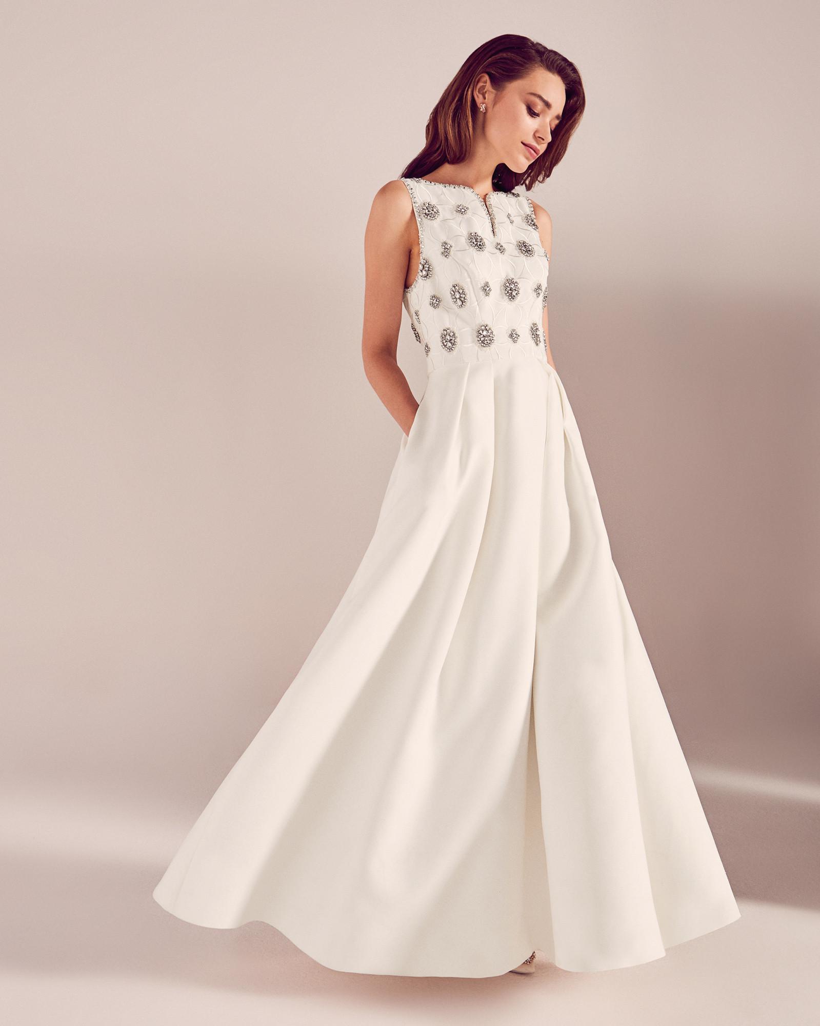 Ted Baker Embellished Detail Bridal Dress In White Lyst Gallery