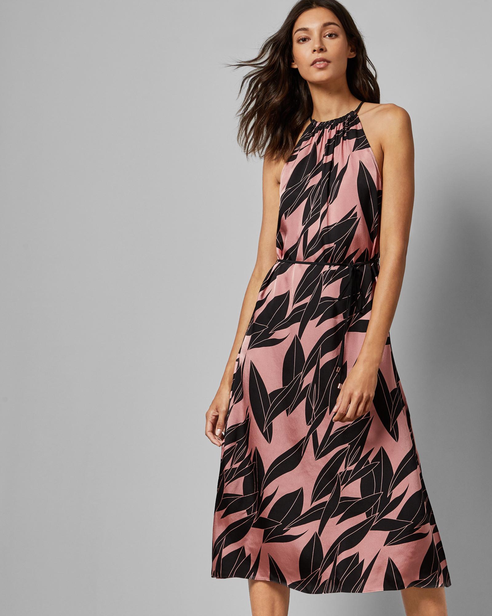Ted Baker Sour Cherry Halter Neck Dress in Pink - Lyst