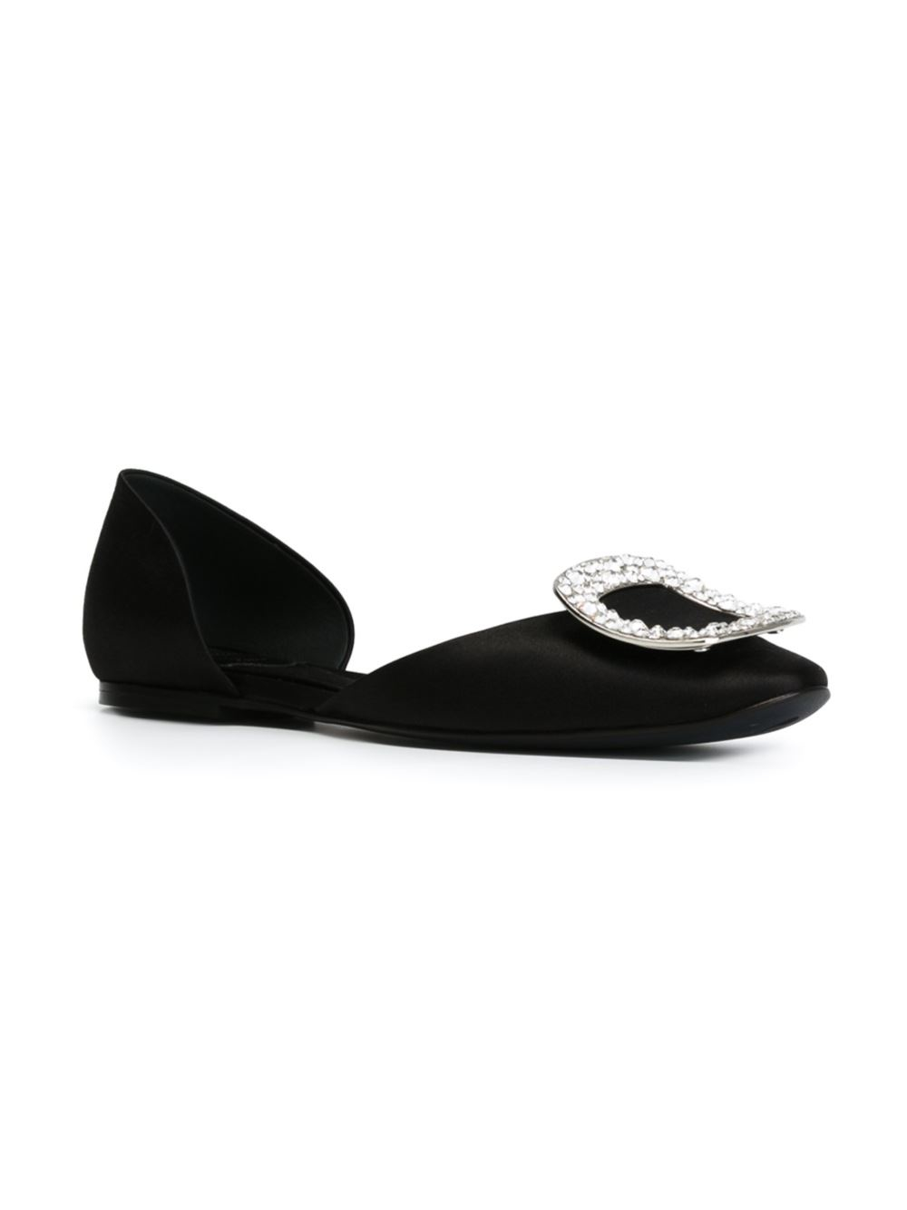 Roger vivier Chips Strass Crystal-buckle D'orsay Flat - Save 31% | Lyst