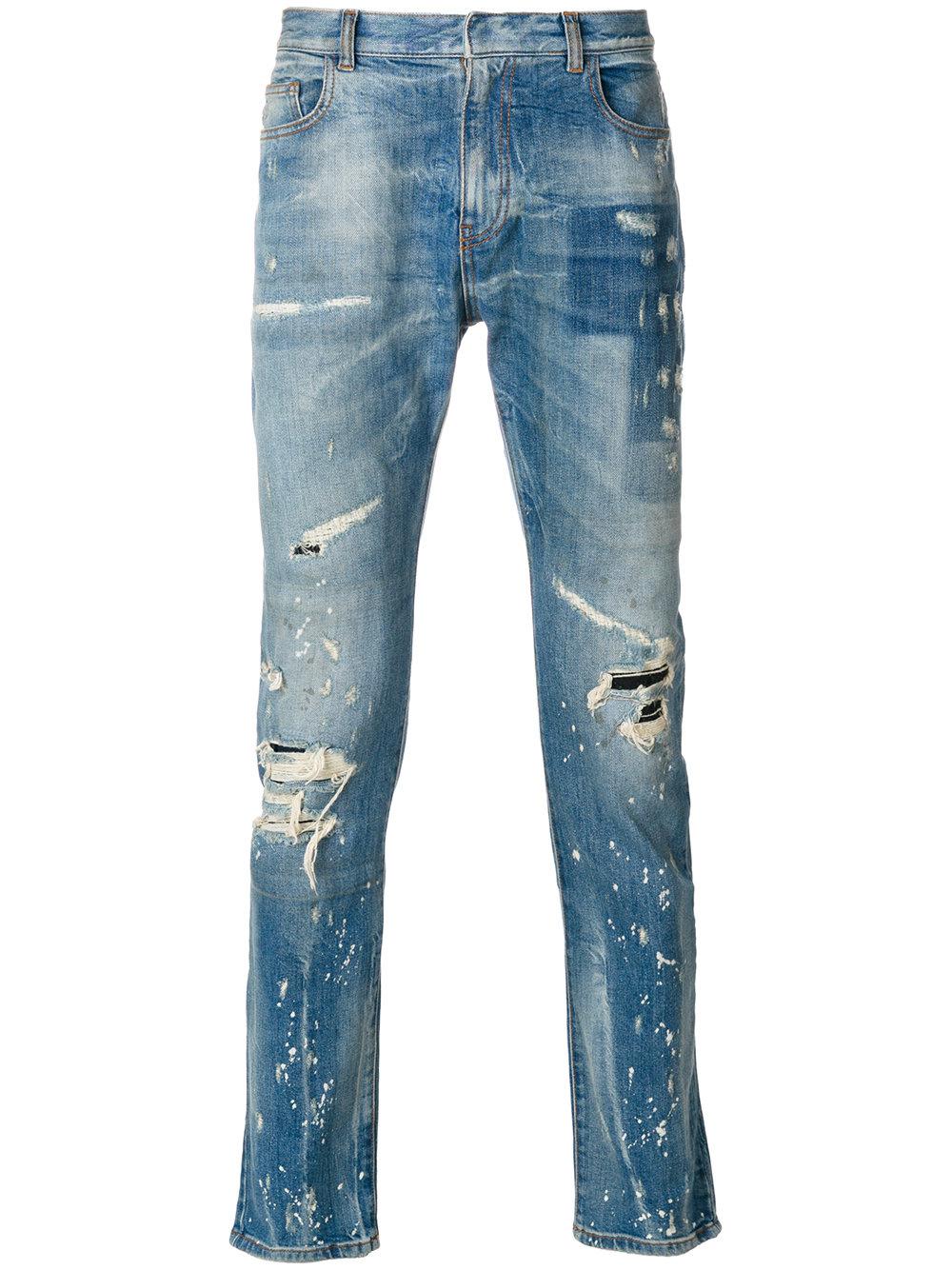 Faith Connexion Denim Paint Splatter Jeans in Blue for Men - Lyst