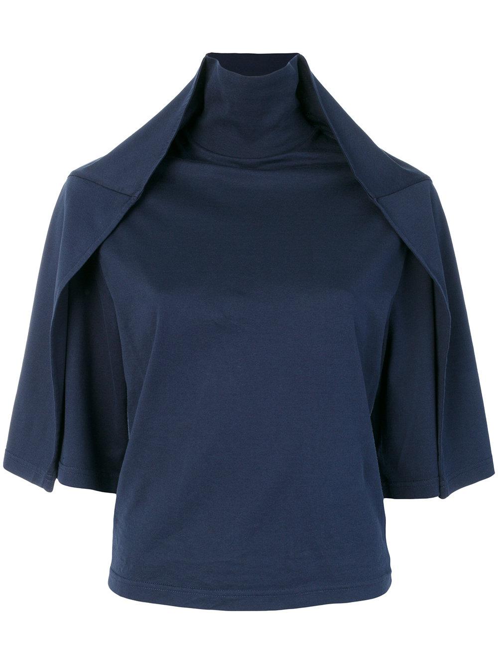 Lyst - Y. Project Attached Cape T-shirt in Blue