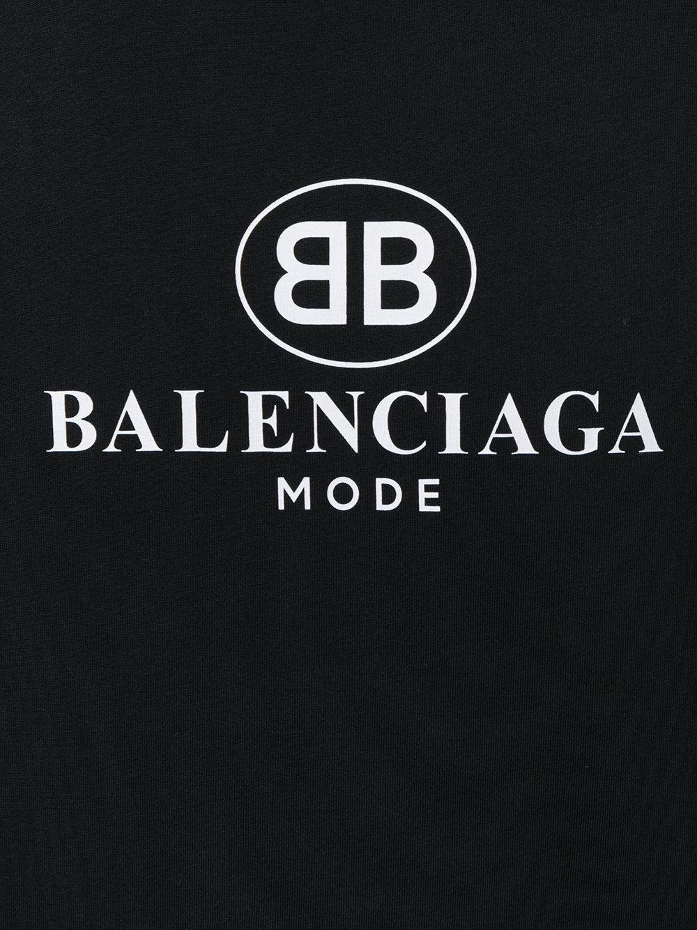 Download Lyst - Balenciaga Logo Print Cotton T-shirt in Black for Men