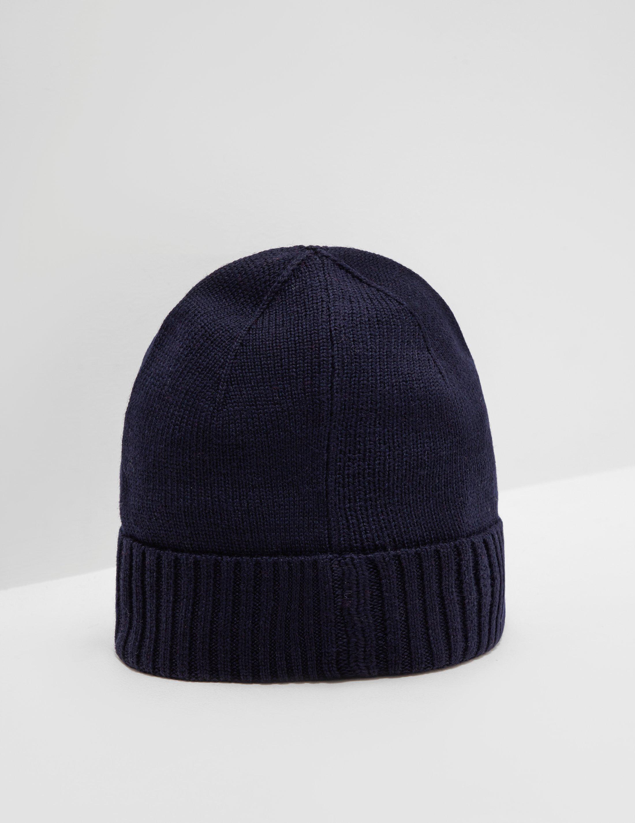 Polo Ralph Lauren Logo Beanie Navy Blue in Blue for Men - Lyst