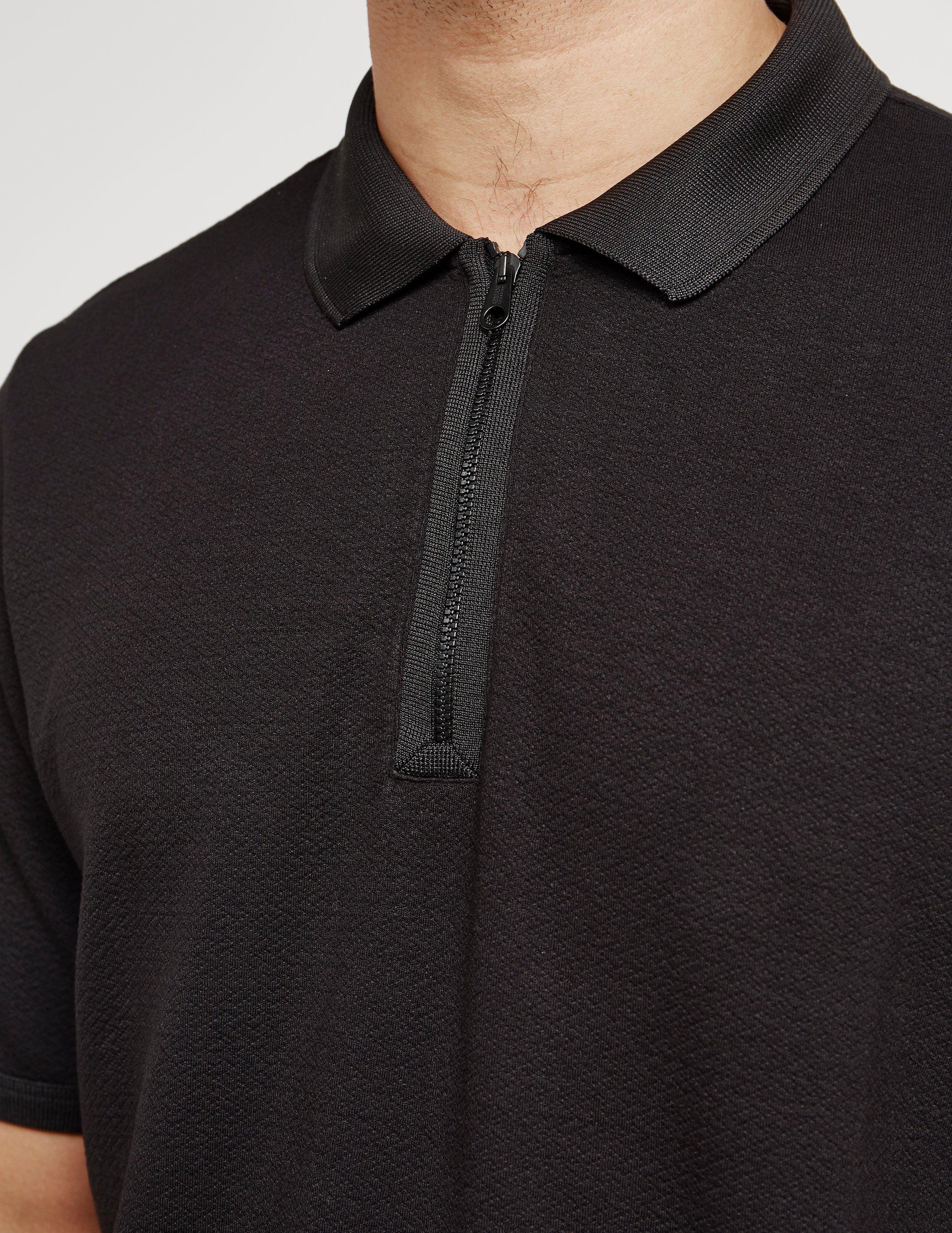 Armani Zip Polo Shirt - Online Exclusive Black in Black for Men - Lyst