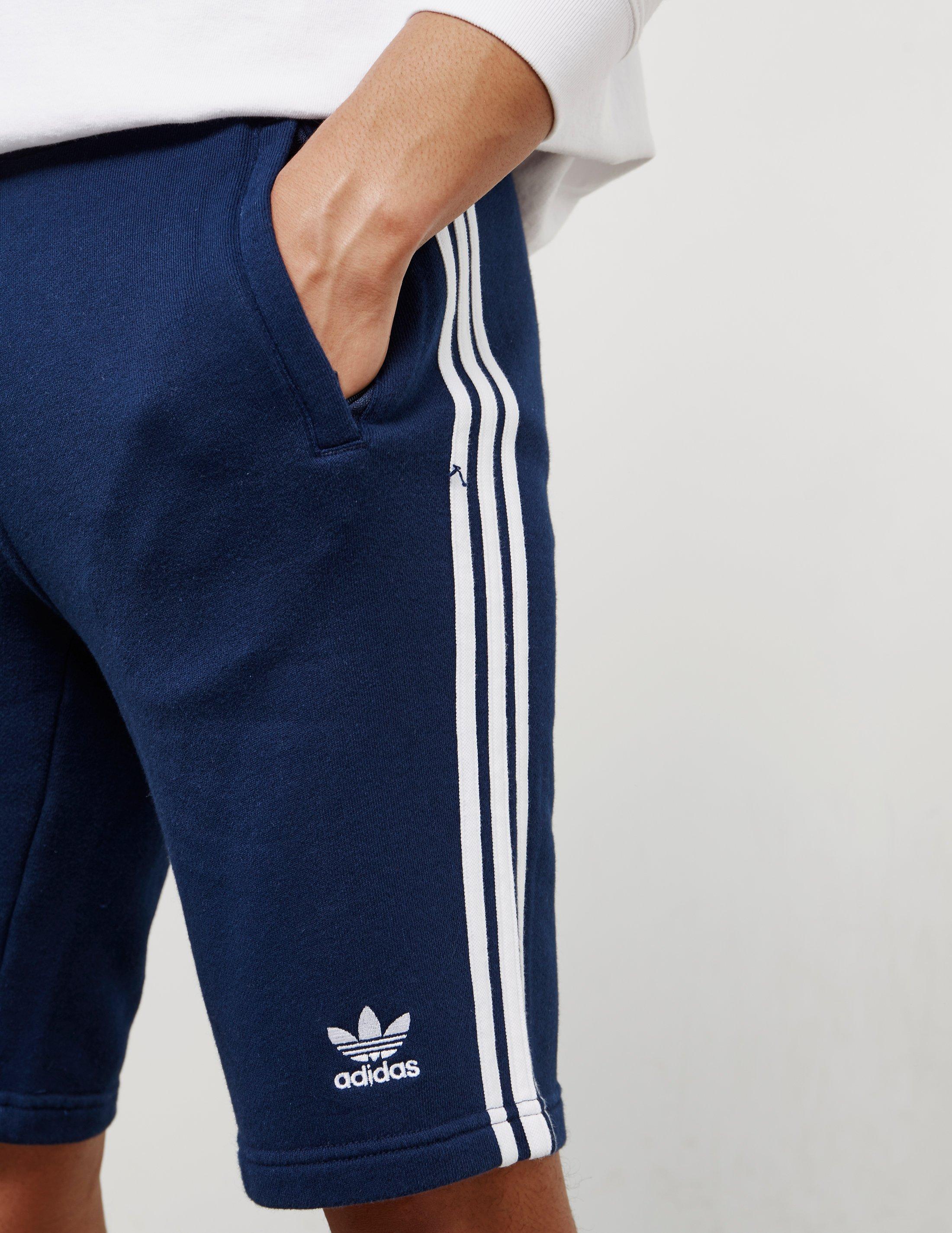 Lyst - adidas Originals Mens 3-stripes Fleece Shorts Navy Blue in Blue ...