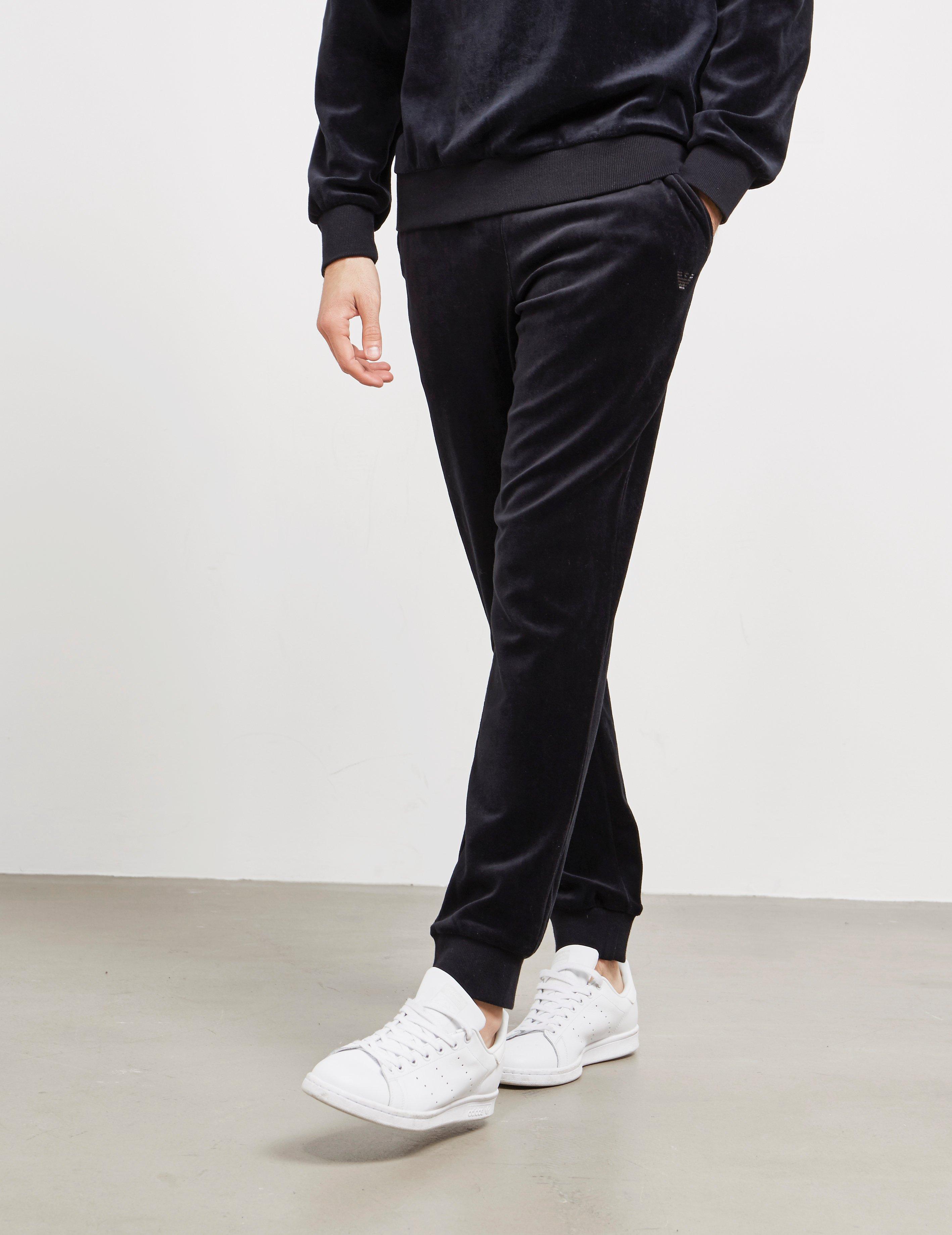 black cuffed track pants