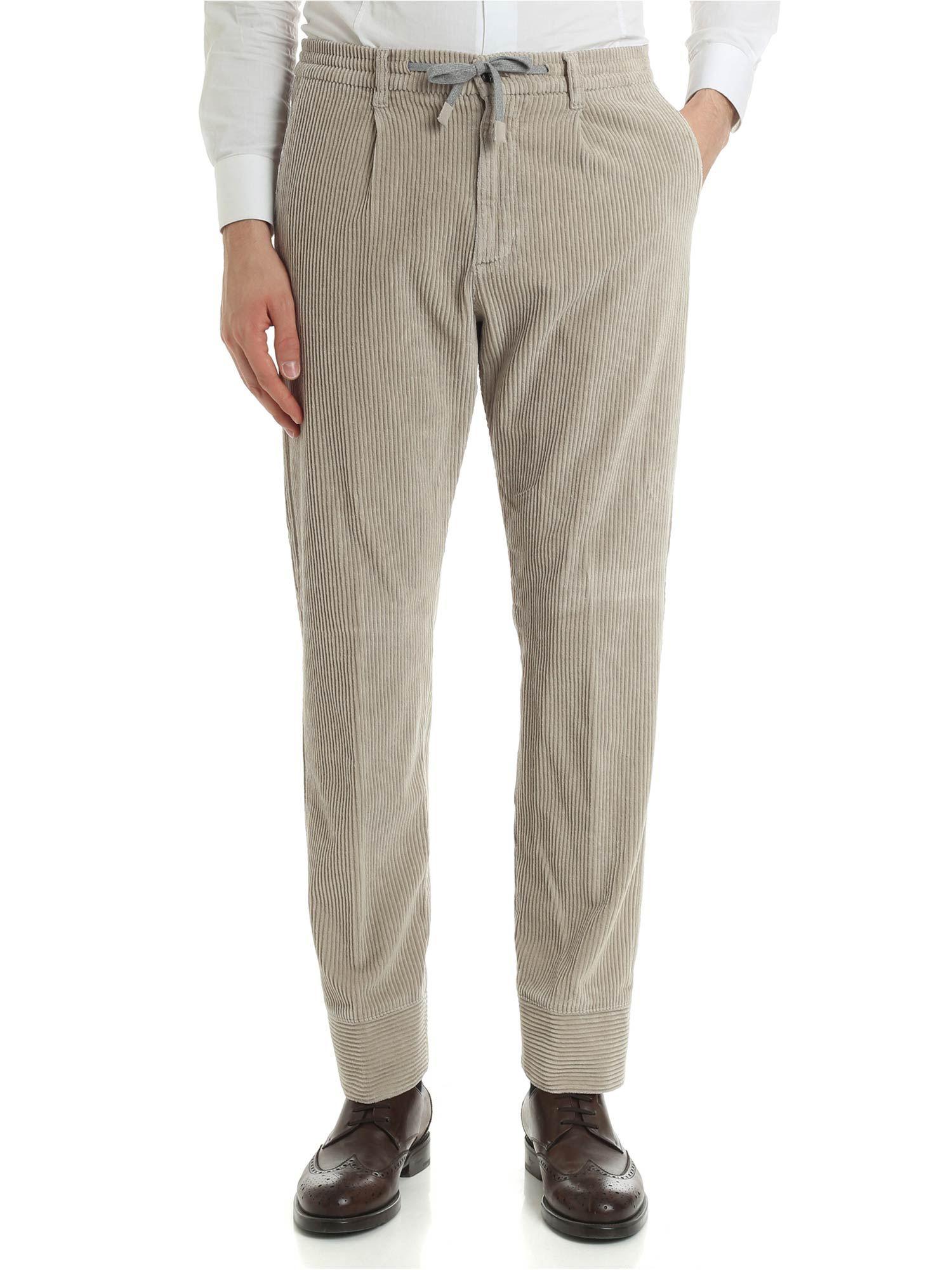 Lyst - Eleventy Sand-colored Corduroy Trousers in Natural for Men