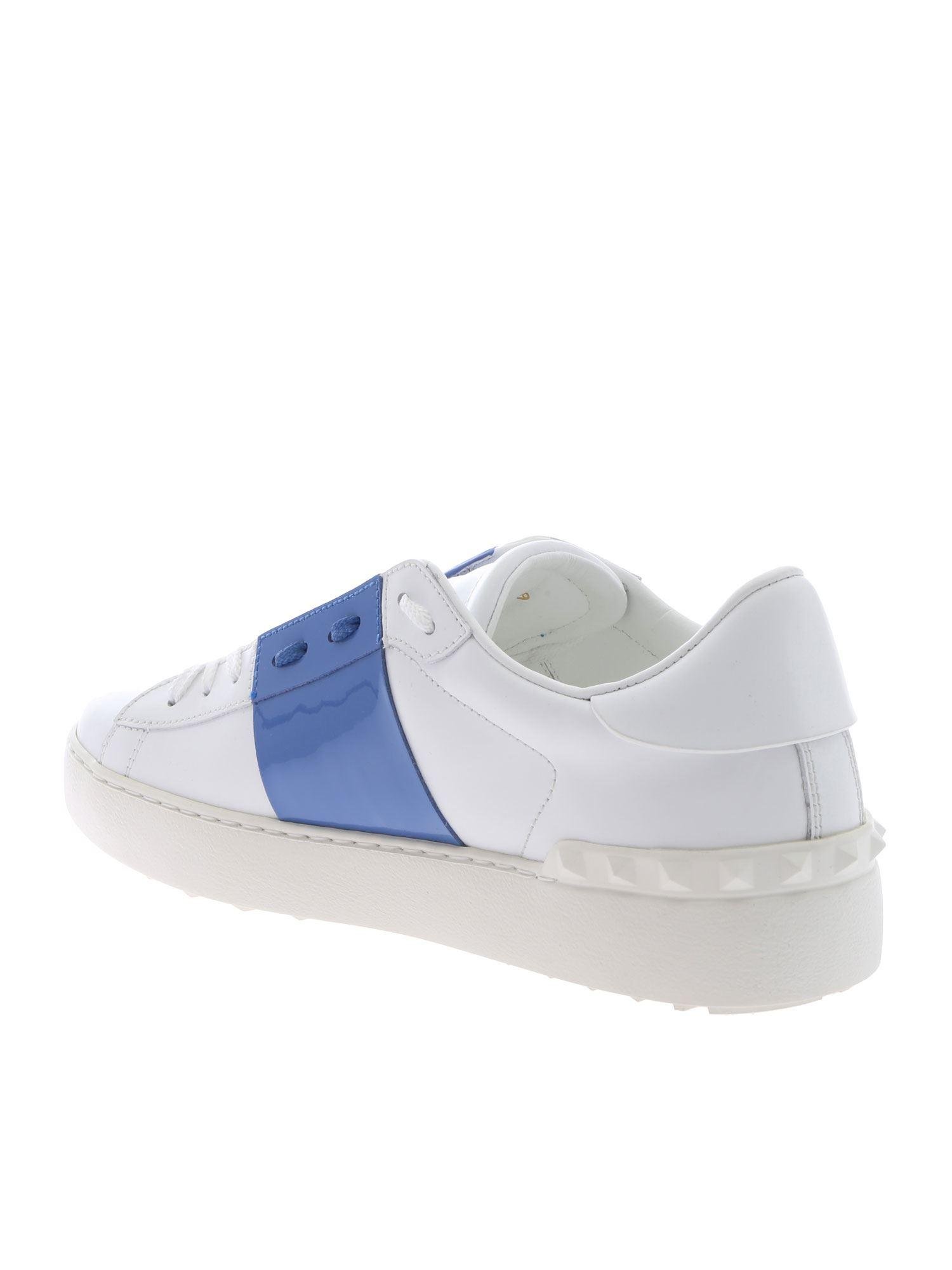 Valentino Open Sneakers In White And Light Blue in White - Lyst