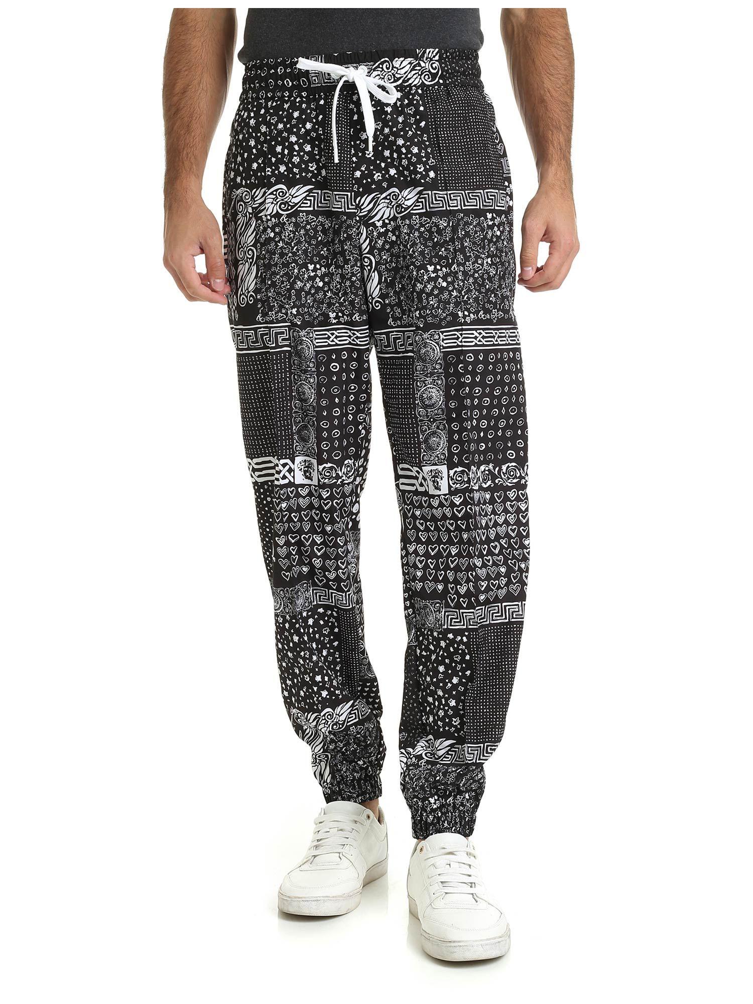 Versace Bandana Trousers In Black for Men - Lyst