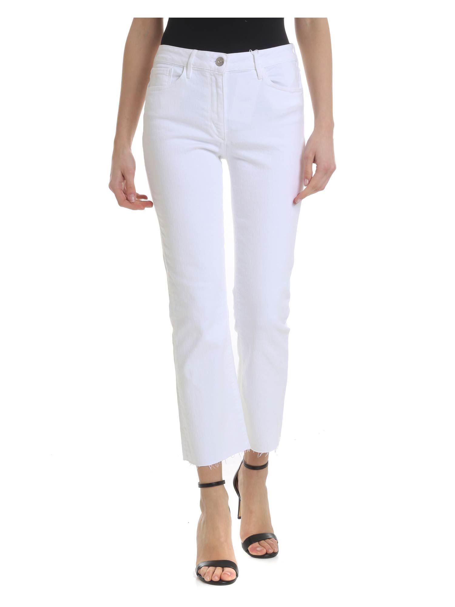 white cropped skinny jeans