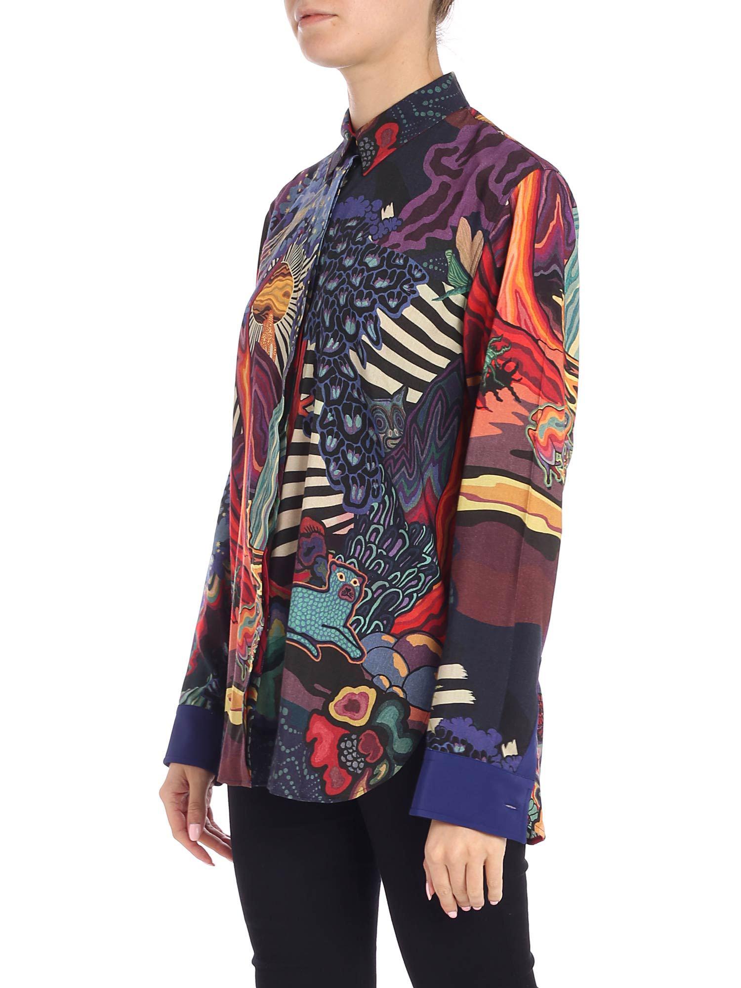 Paul Smith Synthetic Shirt With Multicolor Print - Lyst