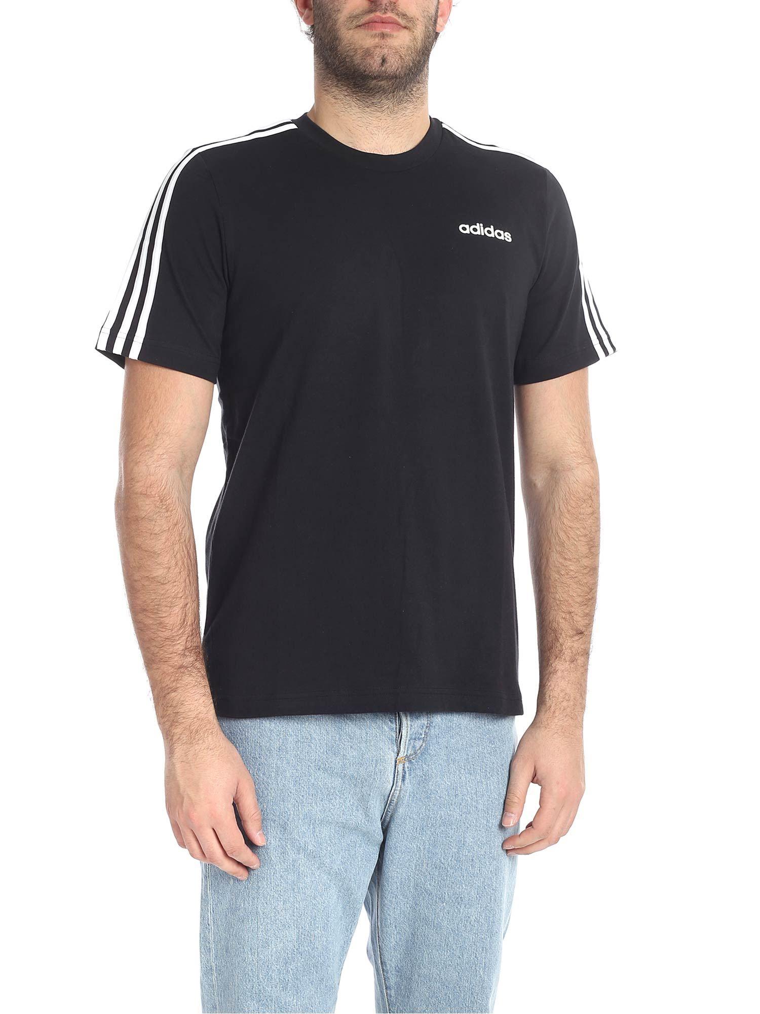 adidas Essentials 3-stripes Black T-shirt in Black for Men - Lyst