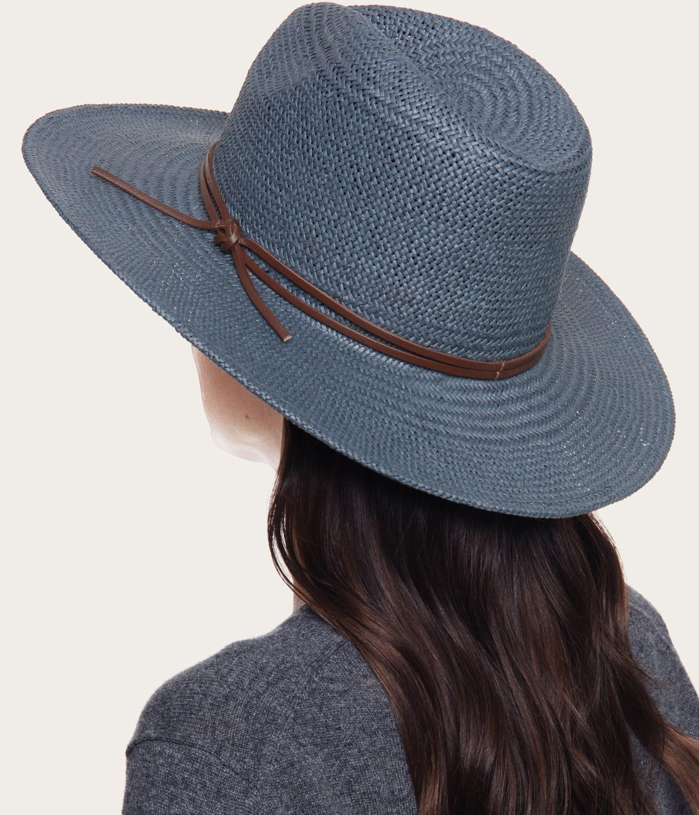 Frye Straw Fedora Hat in Blue Lyst