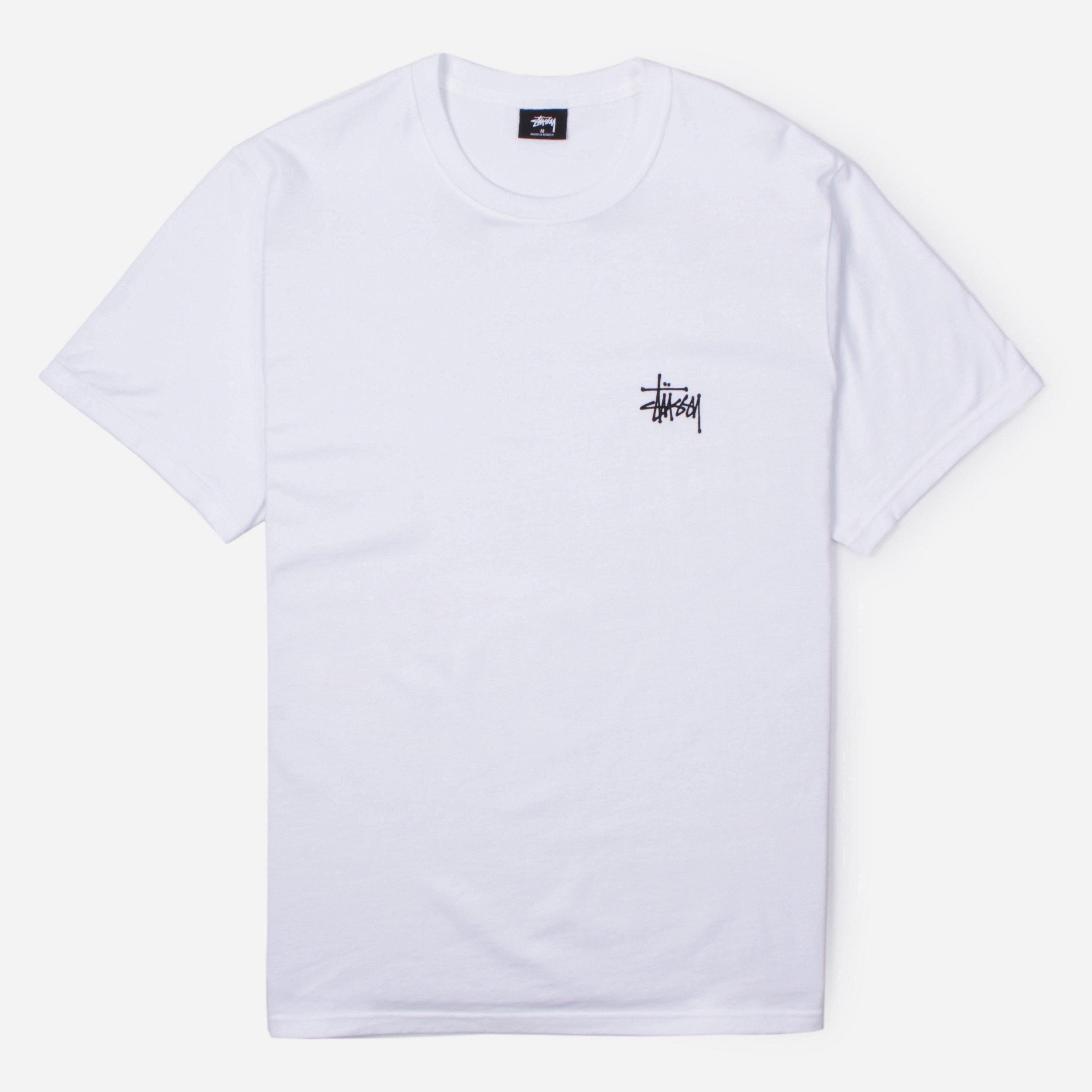 Stussy Basic Short Sleeve T-shirt in White for Men - Lyst