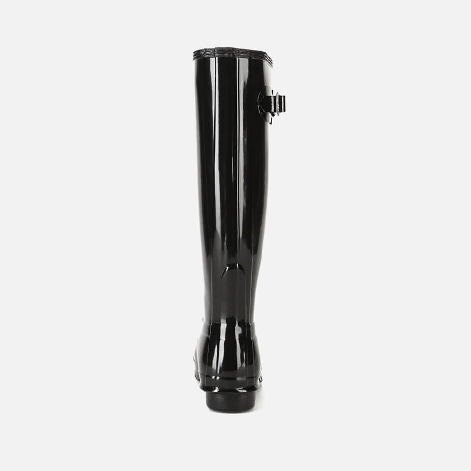 hunter tall black gloss wellies size 5