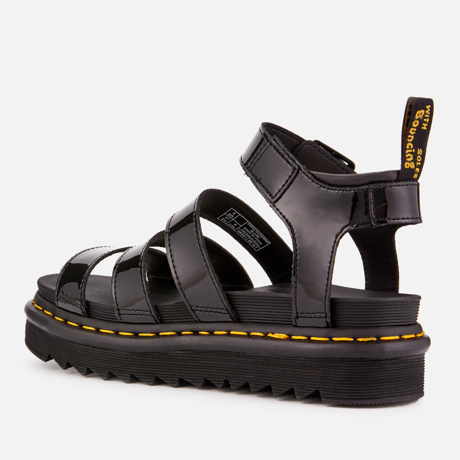 Dr. Martens Blaire Patent Lamper Strappy Sandals in Black - Lyst