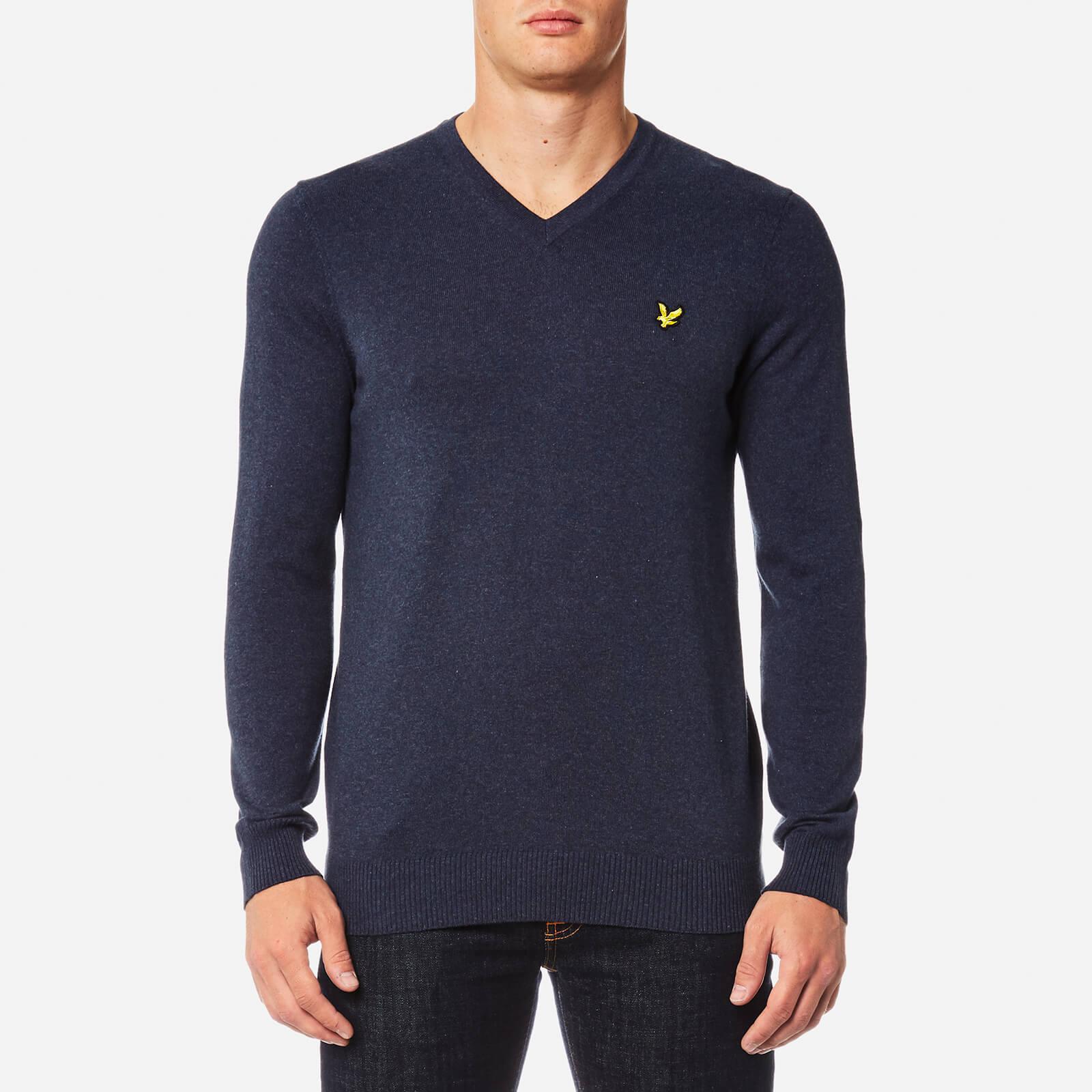 lyle and scott merino wool v neck